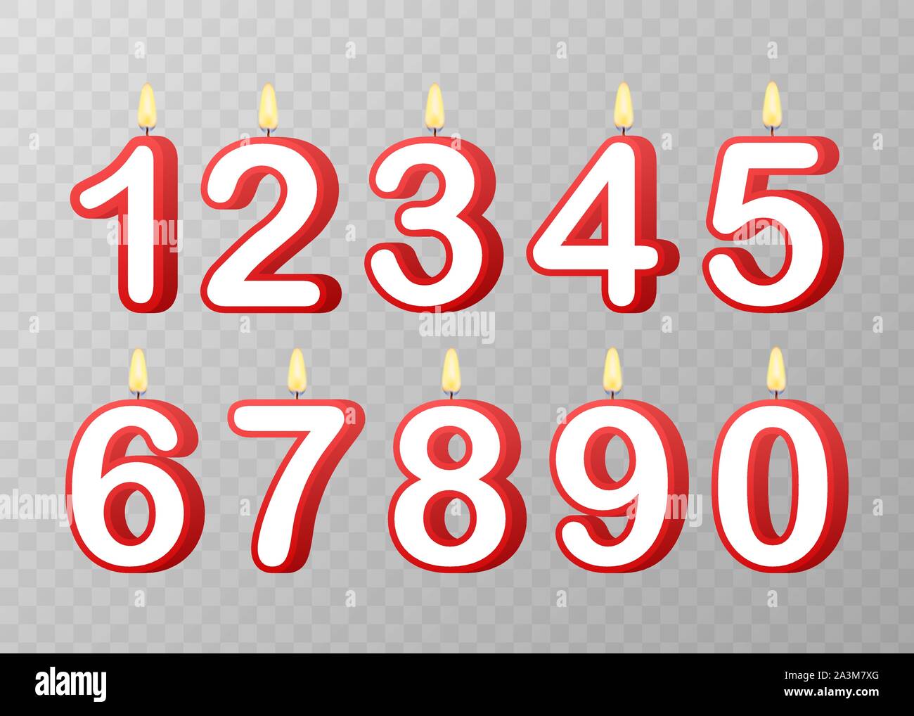 Ensemble de Joyeux Anniversaire bougie nombre. Stock Vector illustration Illustration de Vecteur