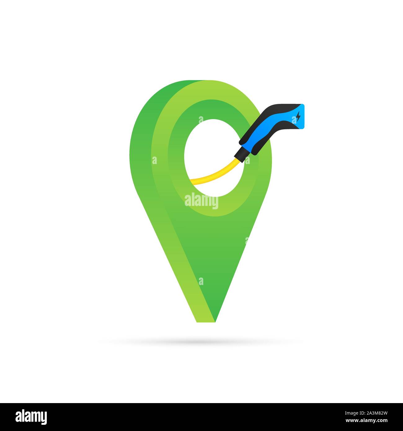 La station de recharge de véhicules électriques. Illustrtaion stock Vector. Illustration de Vecteur