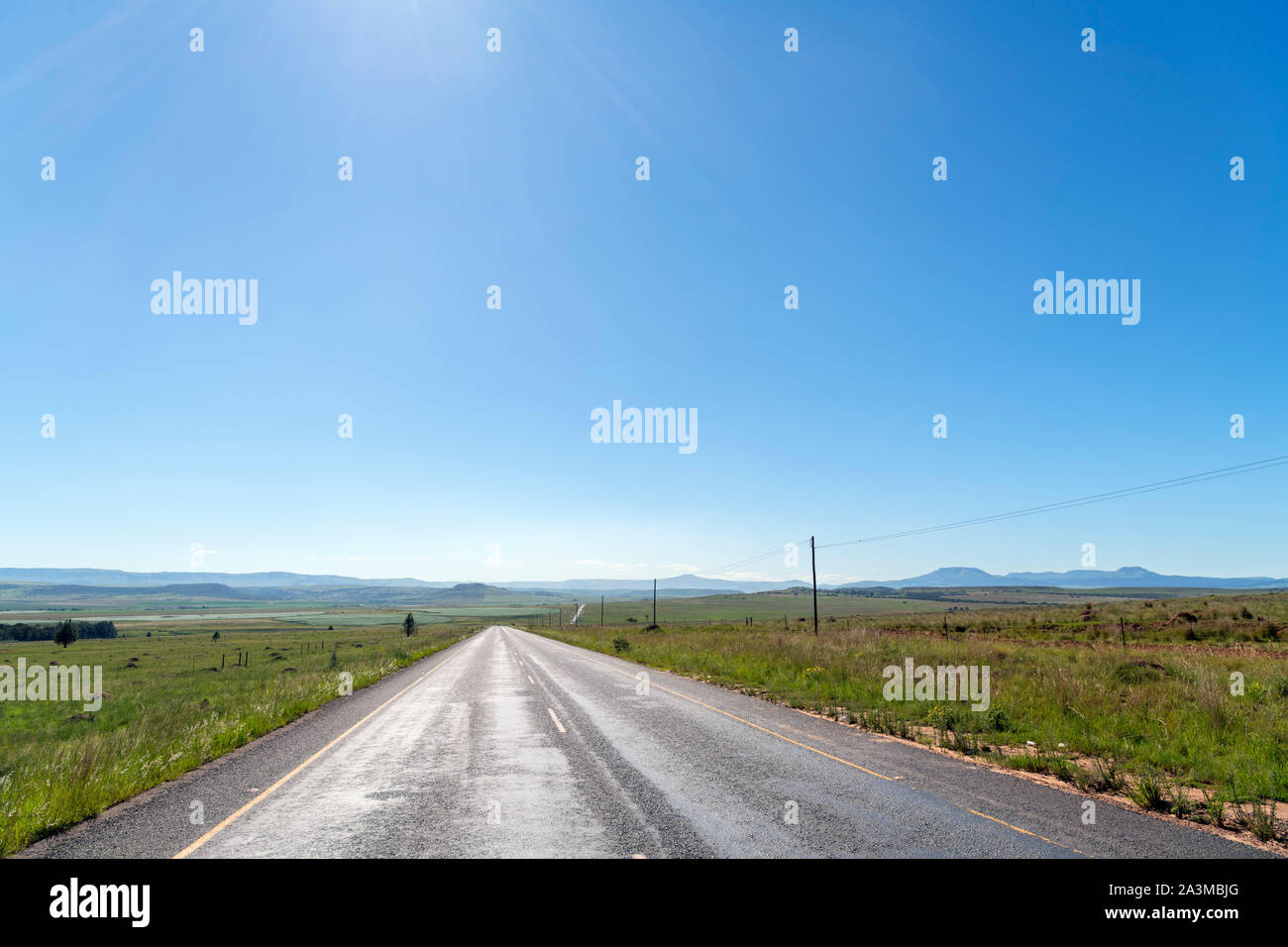 La R34 L'autoroute près de Newcastle, Kwazulu-Natal, Afrique du Sud Banque D'Images