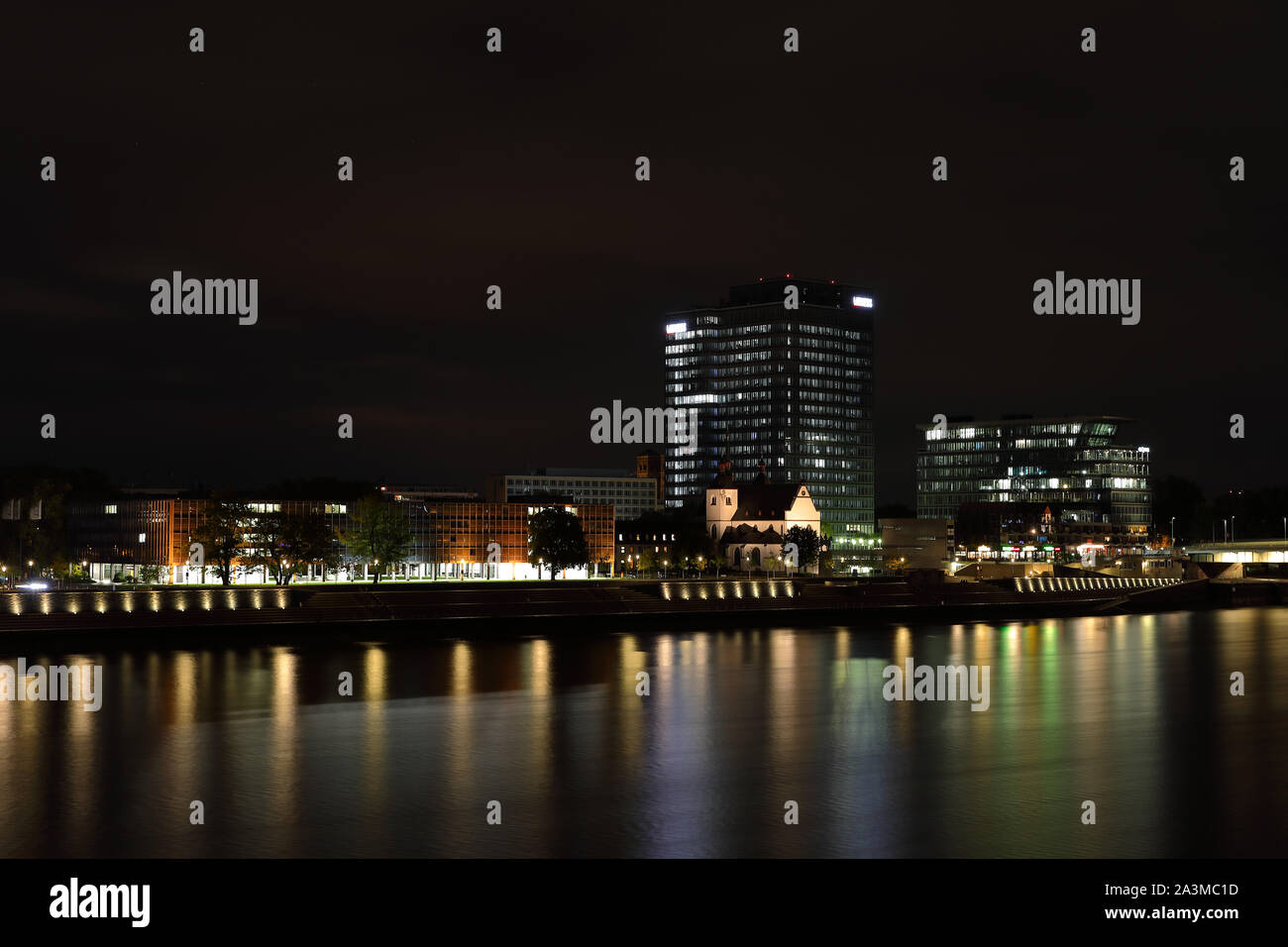 Nuit vue sur Rhin Banque D'Images