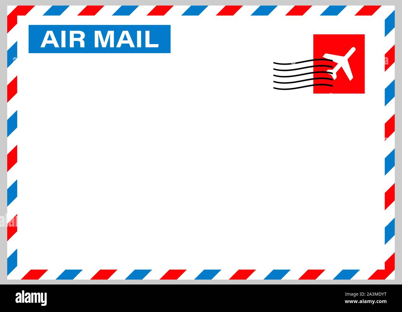 Air mail enveloppe avec timbre poste isolé sur fond blanc. Stock Vector  illustration Image Vectorielle Stock - Alamy