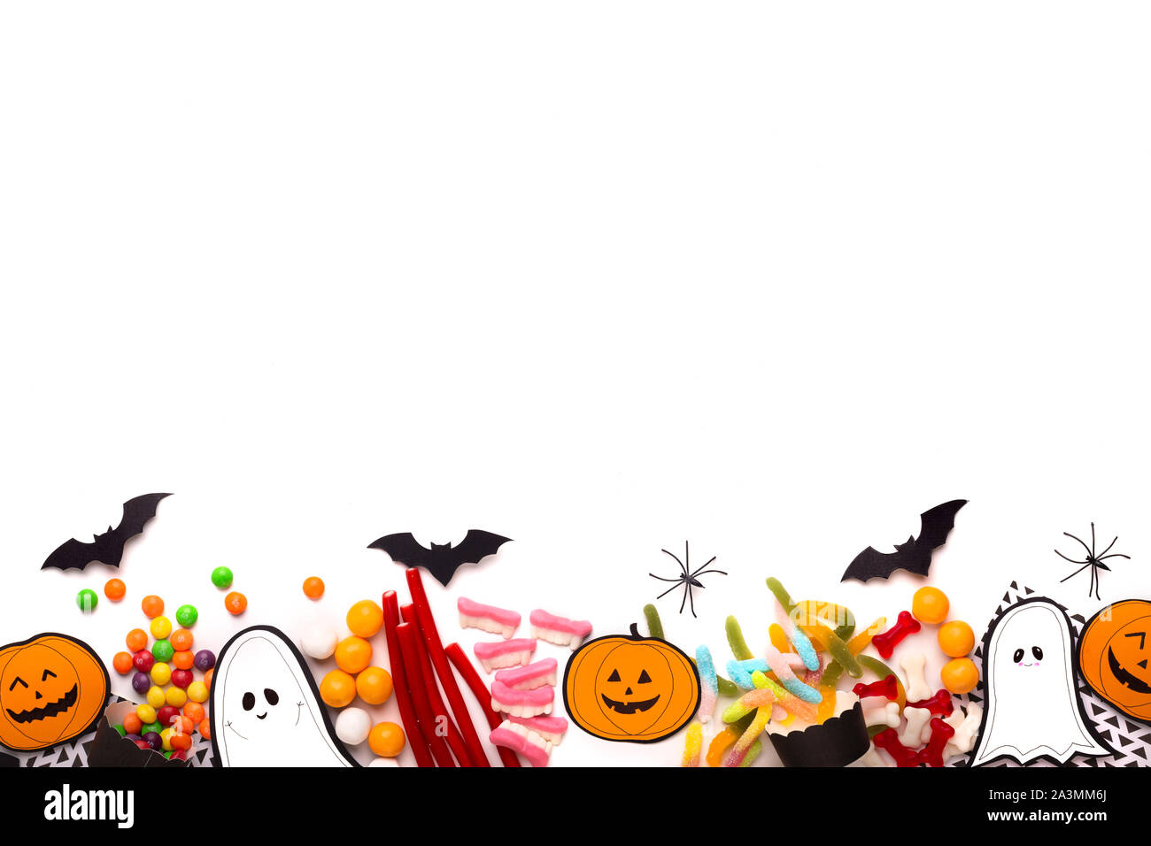 Happy Halloween background de bonbons composition et copy space Banque D'Images