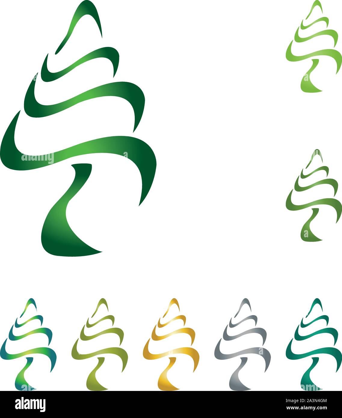 Arbre, plante, collection, de jardinier, de l'emblème Illustration de Vecteur