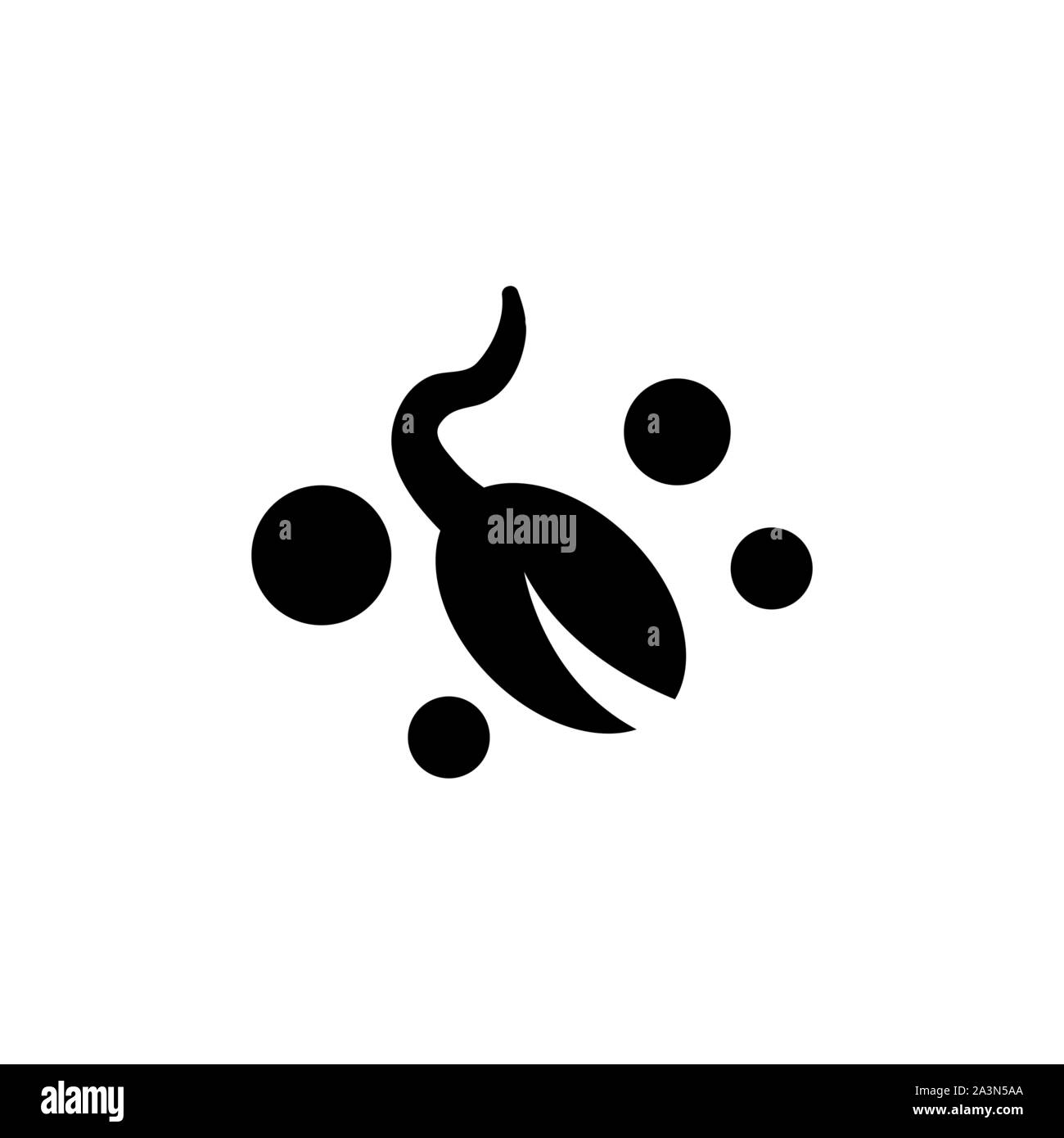 La croissance des plantes, des semences de céréales germées. Icône vecteur illustration. Télévision Simple symbole noir sur fond blanc. La croissance des plantes, des semences de céréales germées de signer Illustration de Vecteur