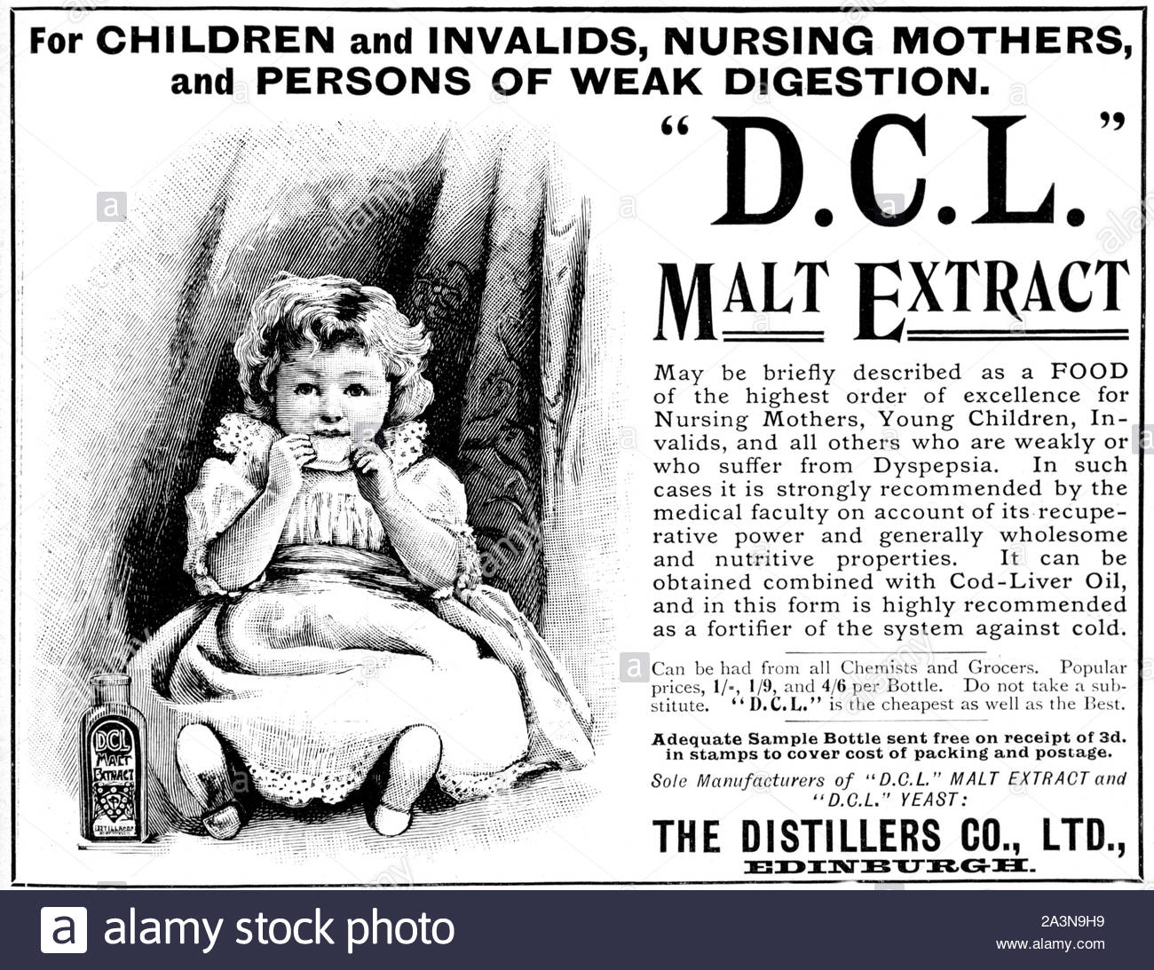 L'ère victorienne, D.C.L. Extrait de malt vintage advertising à partir de 1899 Banque D'Images
