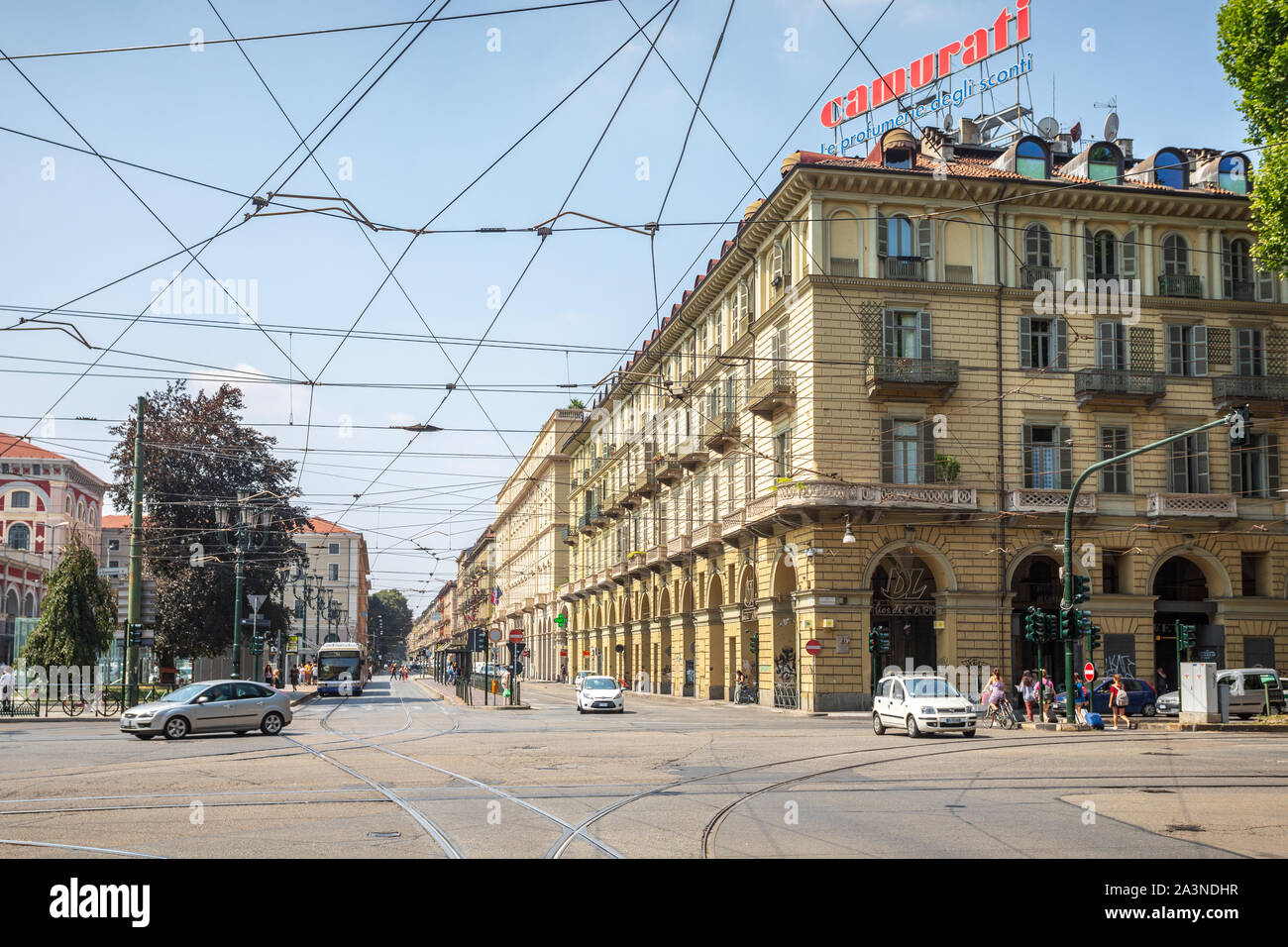 Turin, la rue via Sacchi Banque D'Images
