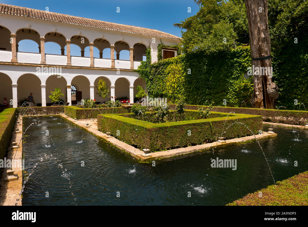 Jardins du Generalife Alhambra Grenade Espagne Banque D'Images