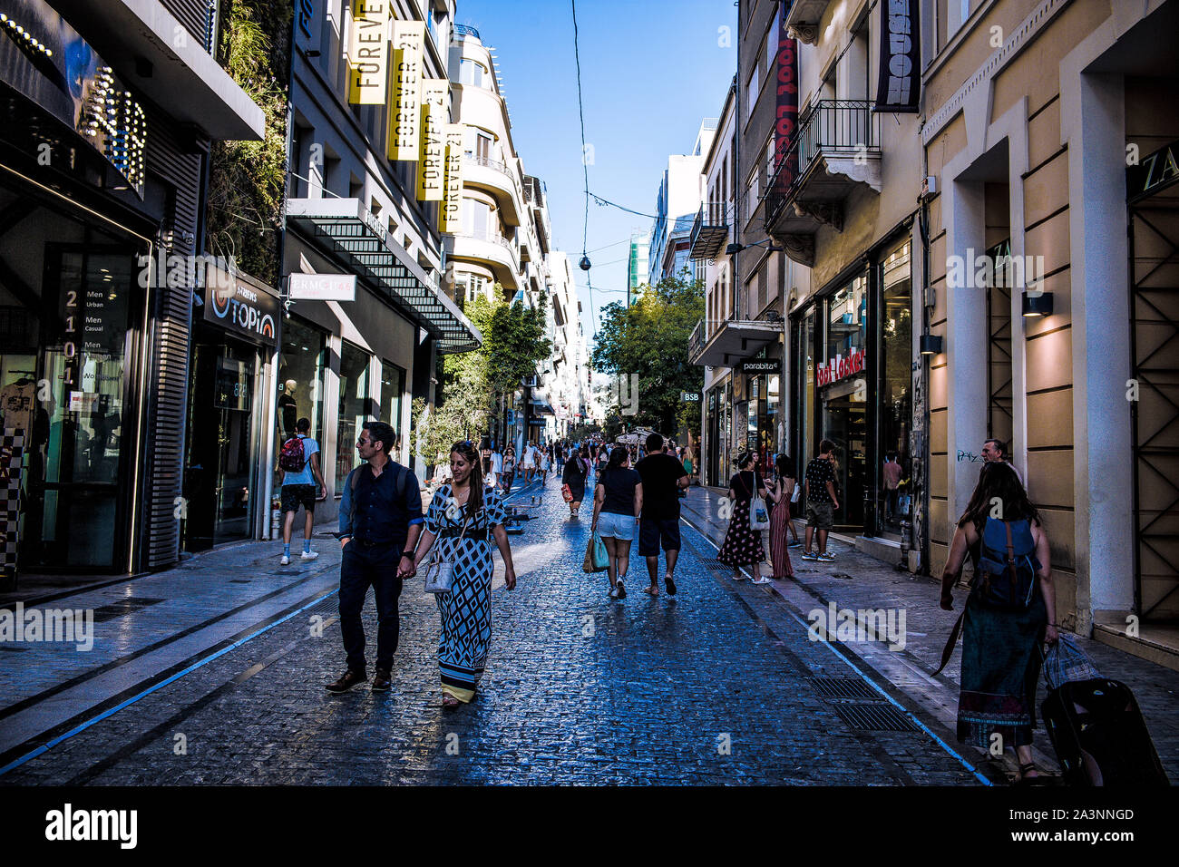 Quartier commercial, Athènes, Grèce Banque D'Images