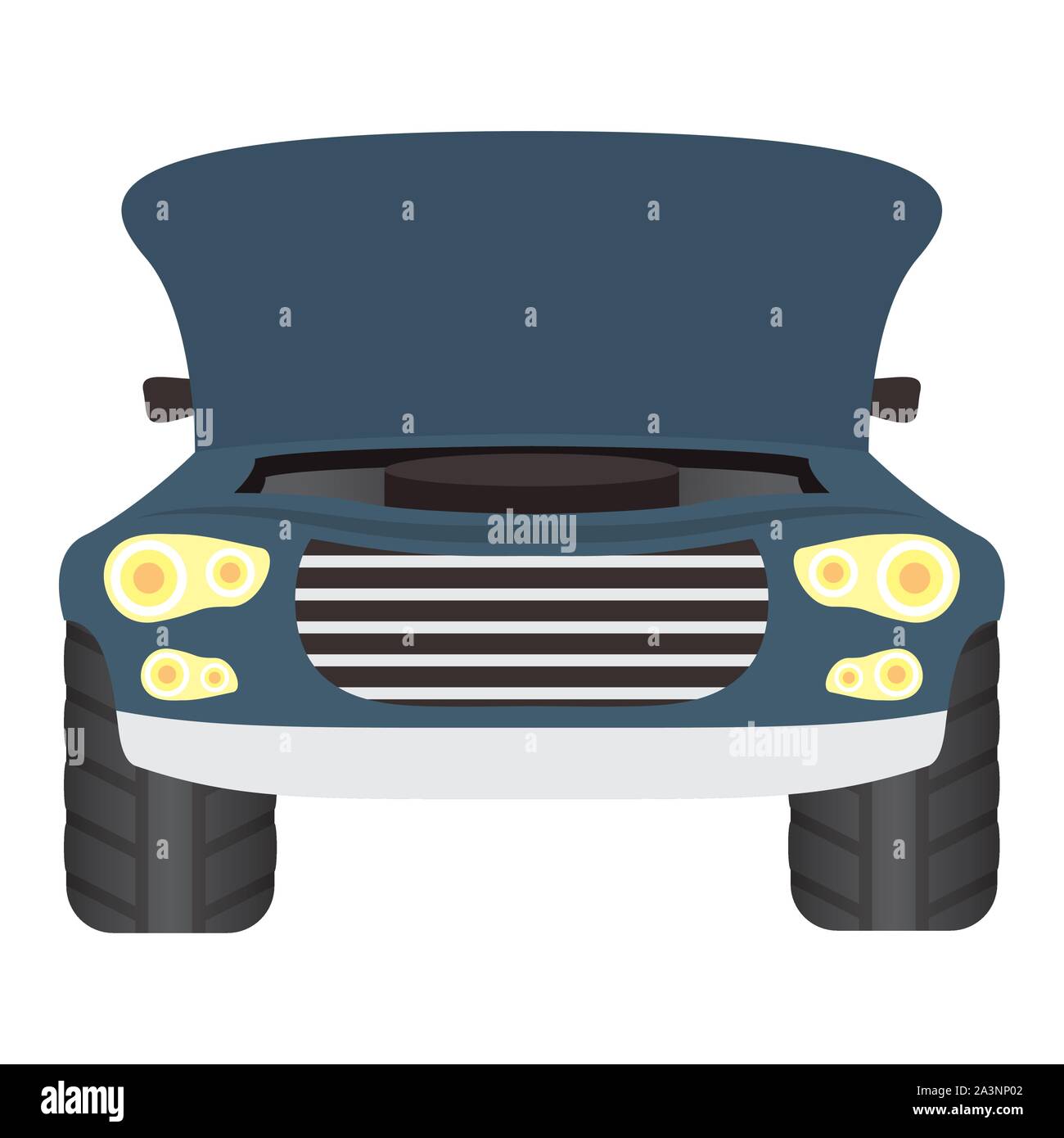 Ouvrir le capot de voiture icône mécanicien Illustration de Vecteur
