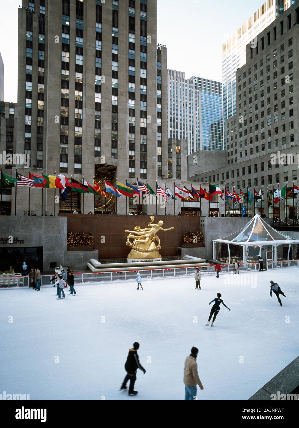 Patiner à la Rockefeller Plaza, New York, New York Banque D'Images