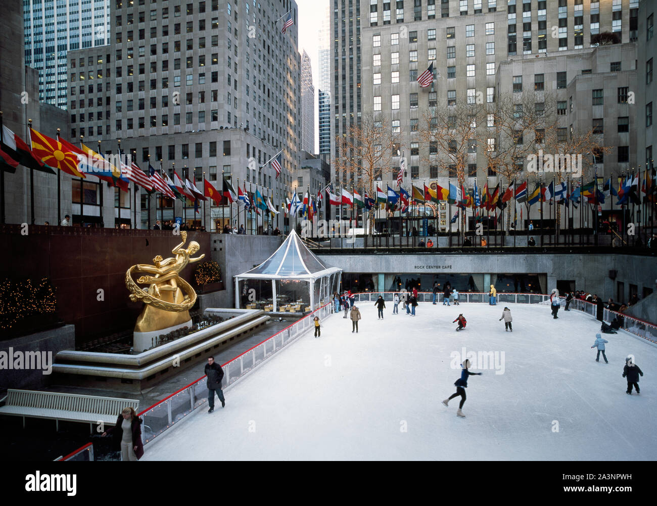 Patiner à la Rockefeller Plaza, New York, New York Banque D'Images