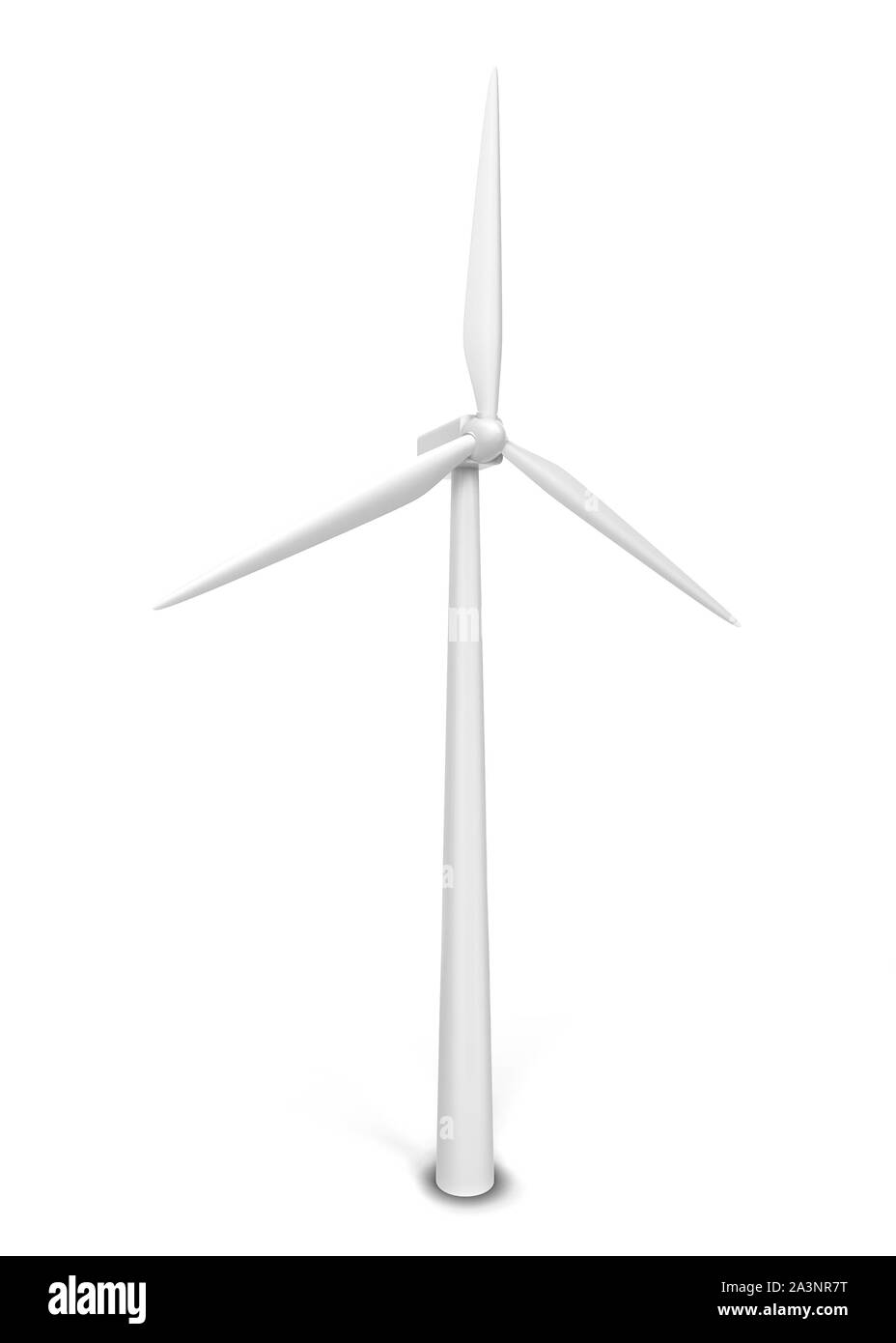 Générateur d'énergie éolienne. 3d illustration isolé sur fond blanc Banque D'Images