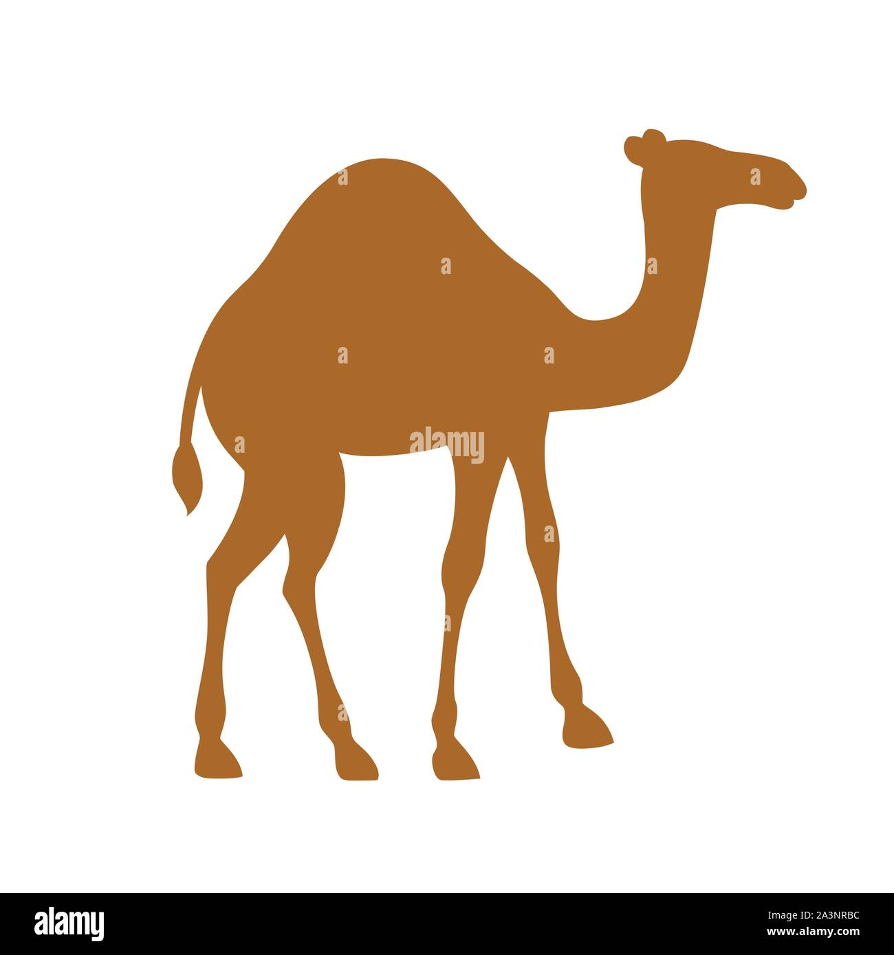 Une silhouette marron camel hump cartoon animal télévision design vector illustration isolé sur fond blanc. Illustration de Vecteur