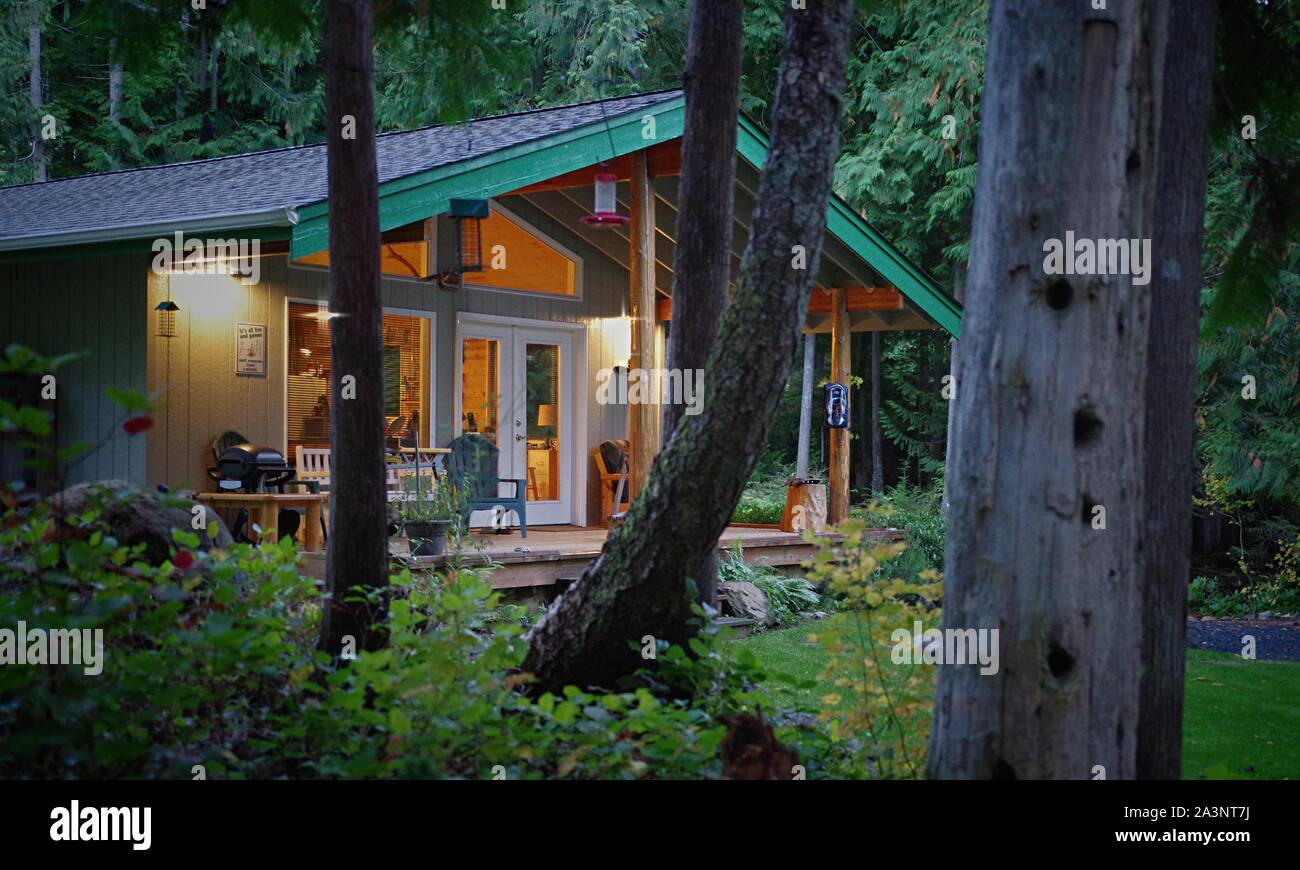 Lake Cushman Cabin Banque D'Images