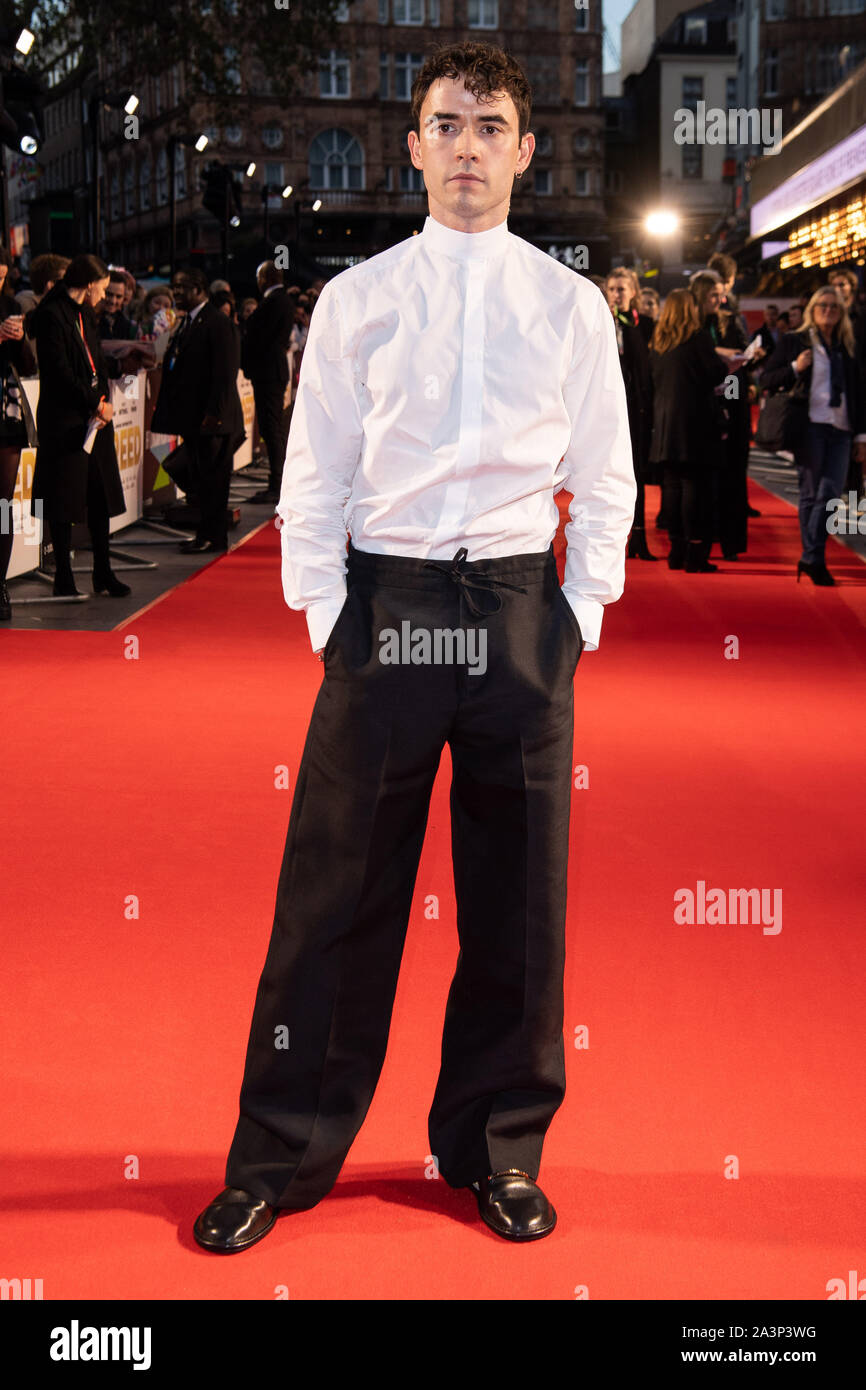 Jamie Blackley participant à la cupidité Première européenne dans le cadre de la BFI London Film Festival 2019 qui a eu lieu à l'odéon Luxe, Leicester Square à Londres. Banque D'Images