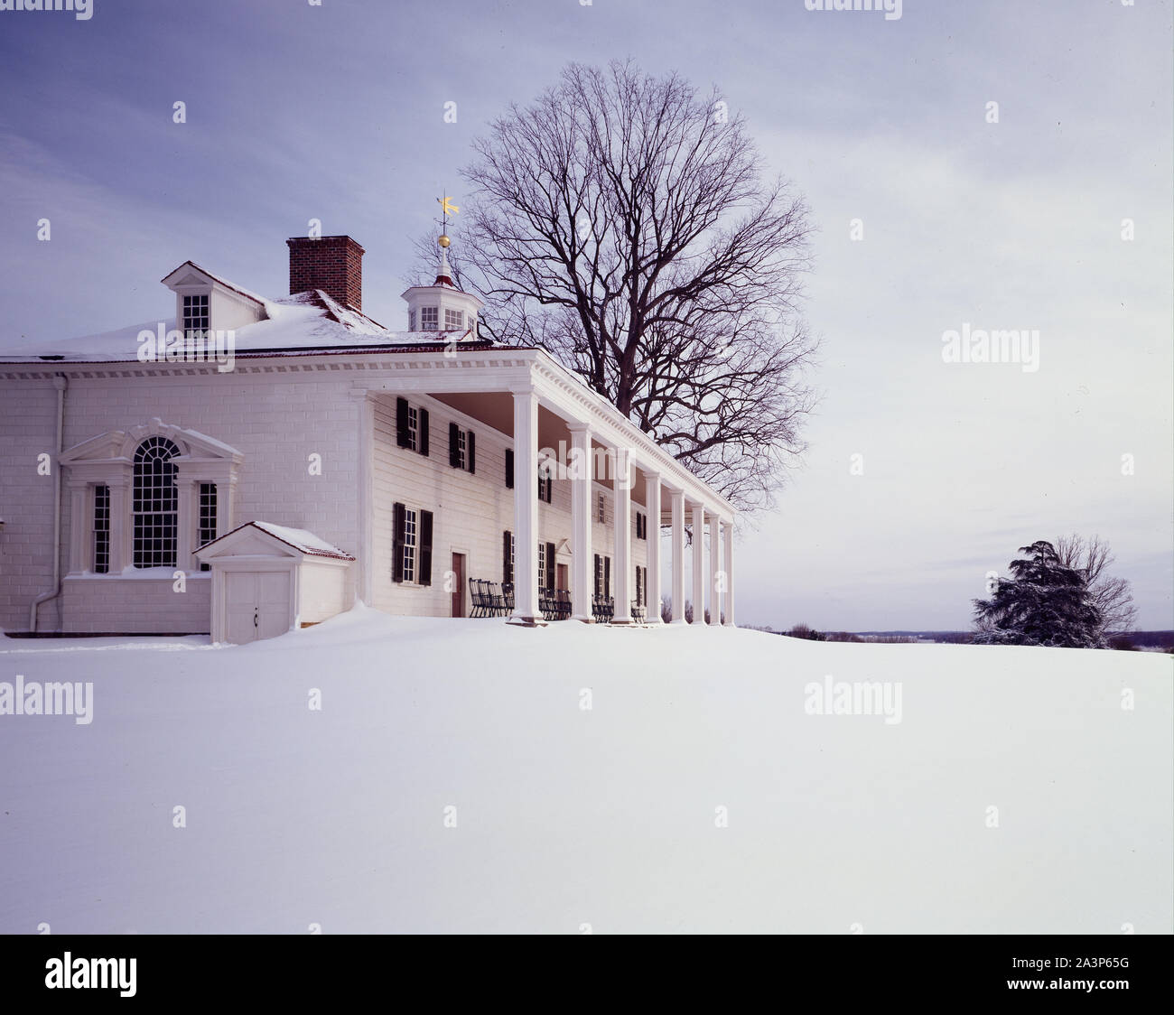 Jour de neige à George Washington's Mount Vernon en Virginie Banque D'Images