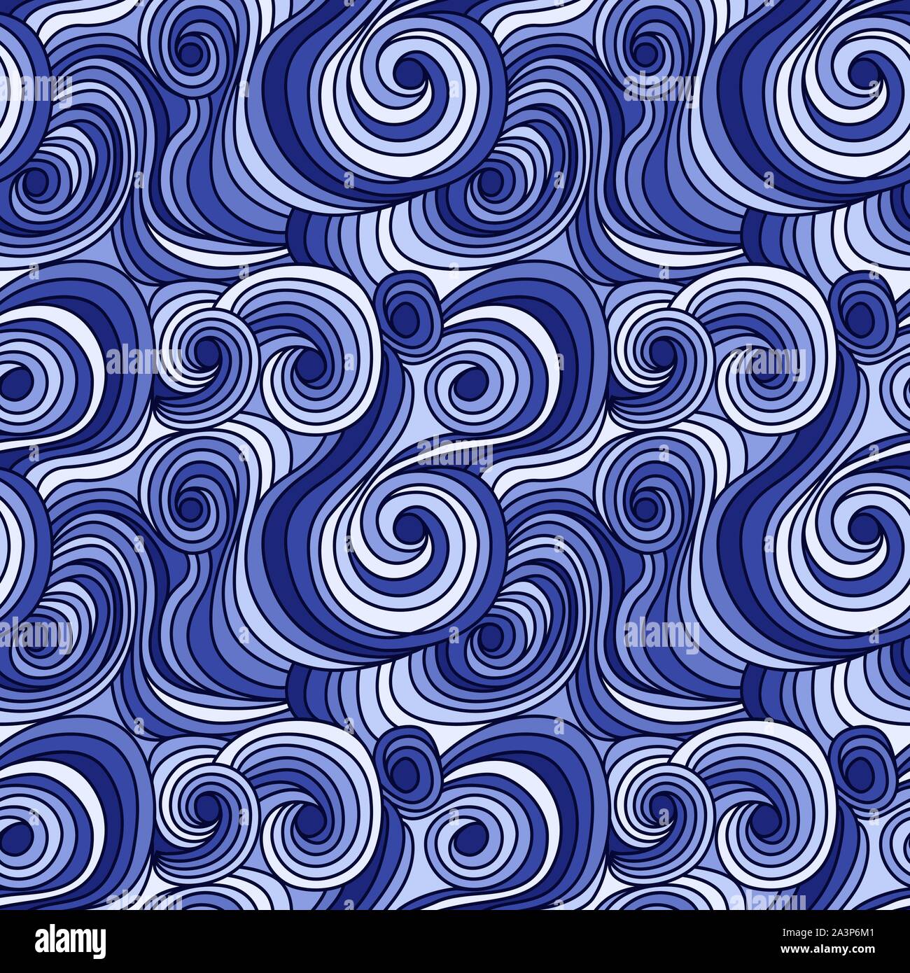 Modèle sans couture avec résumé de nuages de pluie dans les tons de bleu, dessin vectoriel Illustration de Vecteur