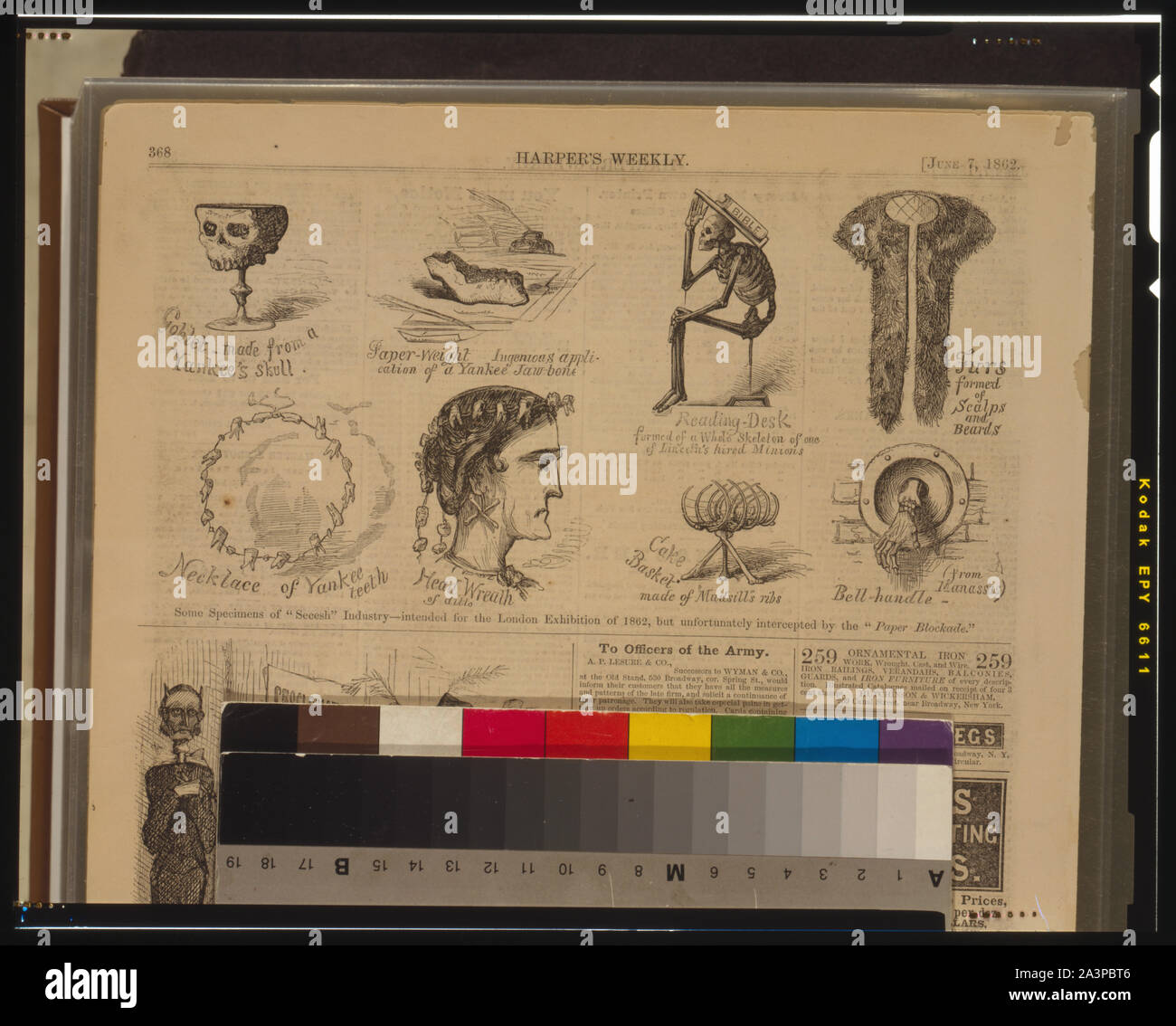 Quelques spécimens de l'industrie Secesh - destiné à l'exposition de Londres de 1862, mais malheureusement interceptée par le blocus de papier Banque D'Images