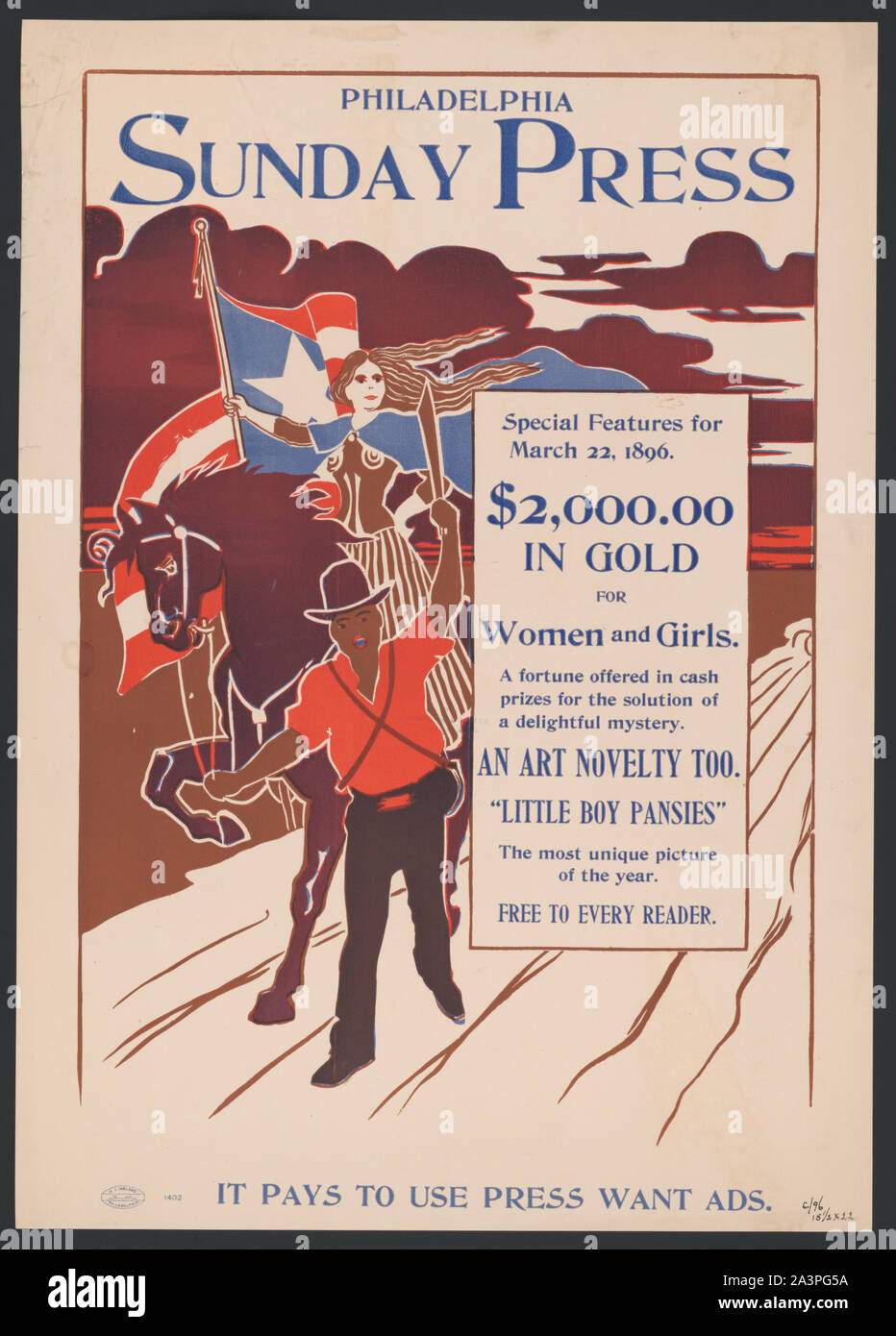 Fonctions spéciales pour Dimanche, Mars 22nd, 1896. Banque D'Images