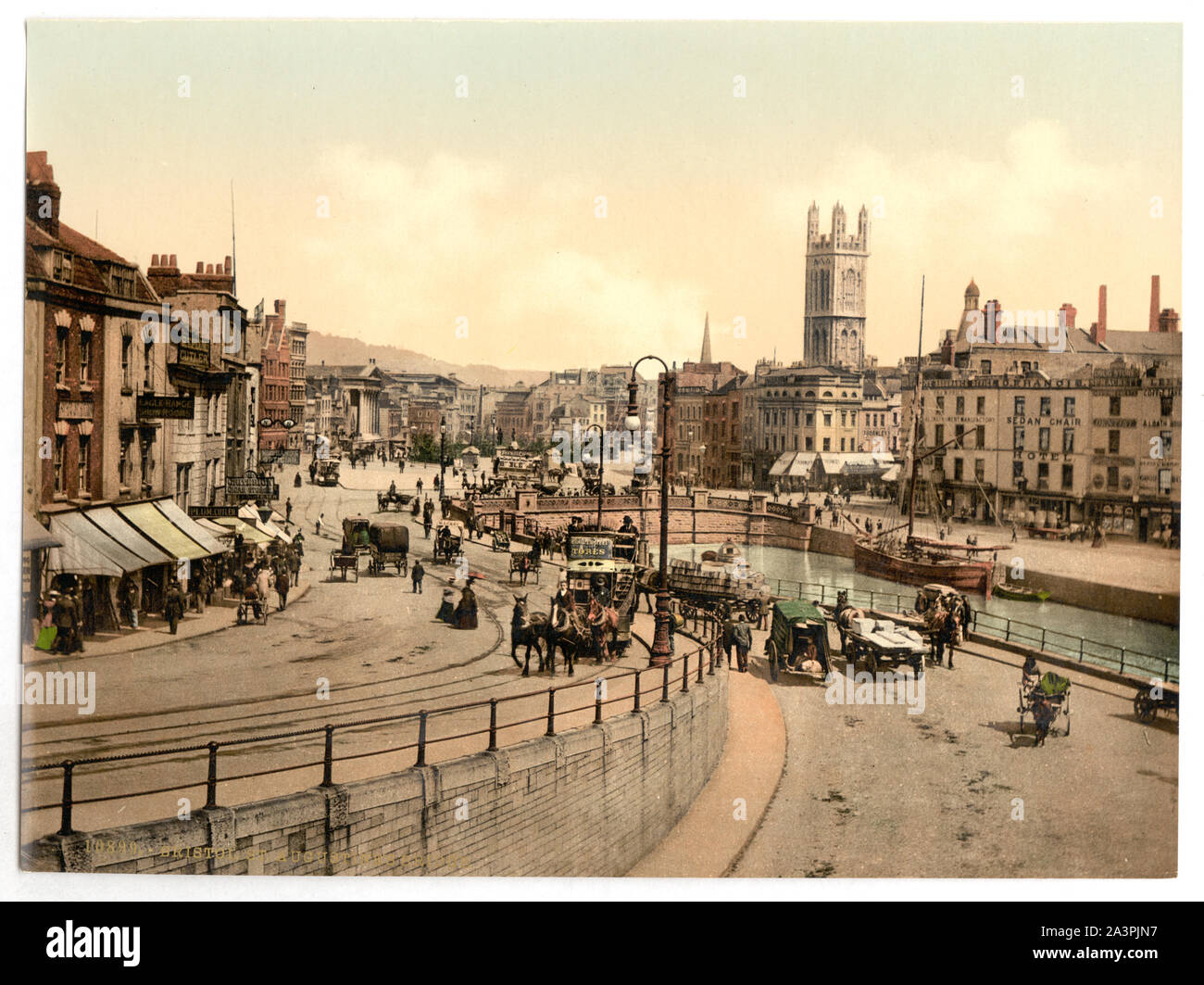 St Augustine's Bridge, Bristol, England fait partie de : vues sur les îles Britanniques, dans l'Photochrom collection imprimée. Banque D'Images