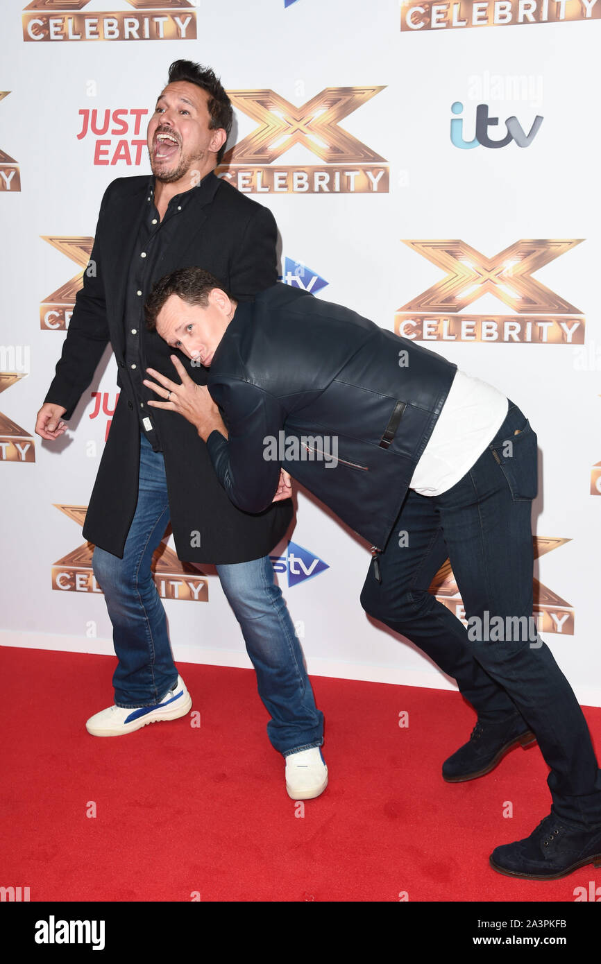 Londres, Royaume-Uni. 09 octobre, 2019 : Brendan Cole & Jeremy Edwards à la photocall pour 'The X Factor : Celebrity' à Londres. Photo : Steve Sav/Featureflash Crédit : Paul Smith/Alamy Live News Banque D'Images