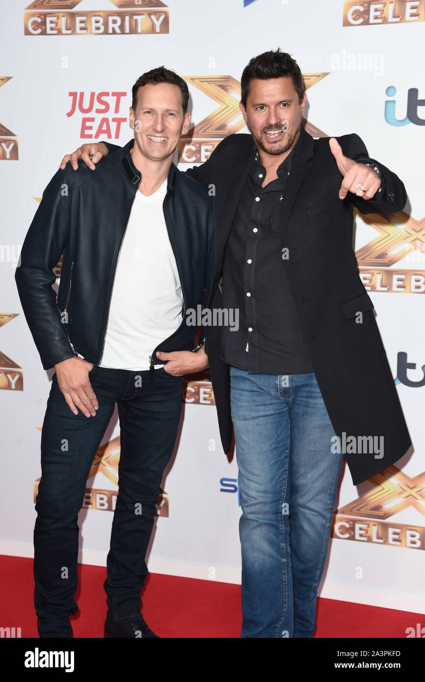 Londres, Royaume-Uni. 09 octobre, 2019 : Brendan Cole & Jeremy Edwards à la photocall pour 'The X Factor : Celebrity' à Londres. Photo : Steve Sav/Featureflash Crédit : Paul Smith/Alamy Live News Banque D'Images