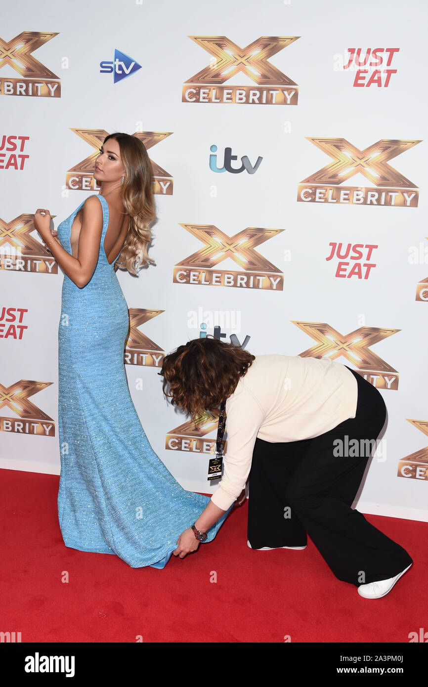 Londres, Royaume-Uni. 09 octobre, 2019 : Zara McDermott au photocall pour 'The X Factor : Celebrity' à Londres. Photo : Steve Sav/Featureflash Crédit : Paul Smith/Alamy Live News Banque D'Images