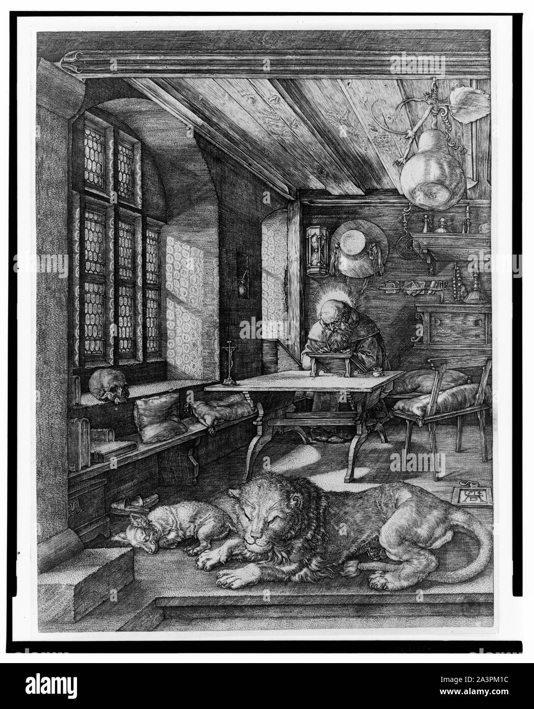 Saint Jérôme dans son étude] / [ANNONCE] monogramme Banque D'Images