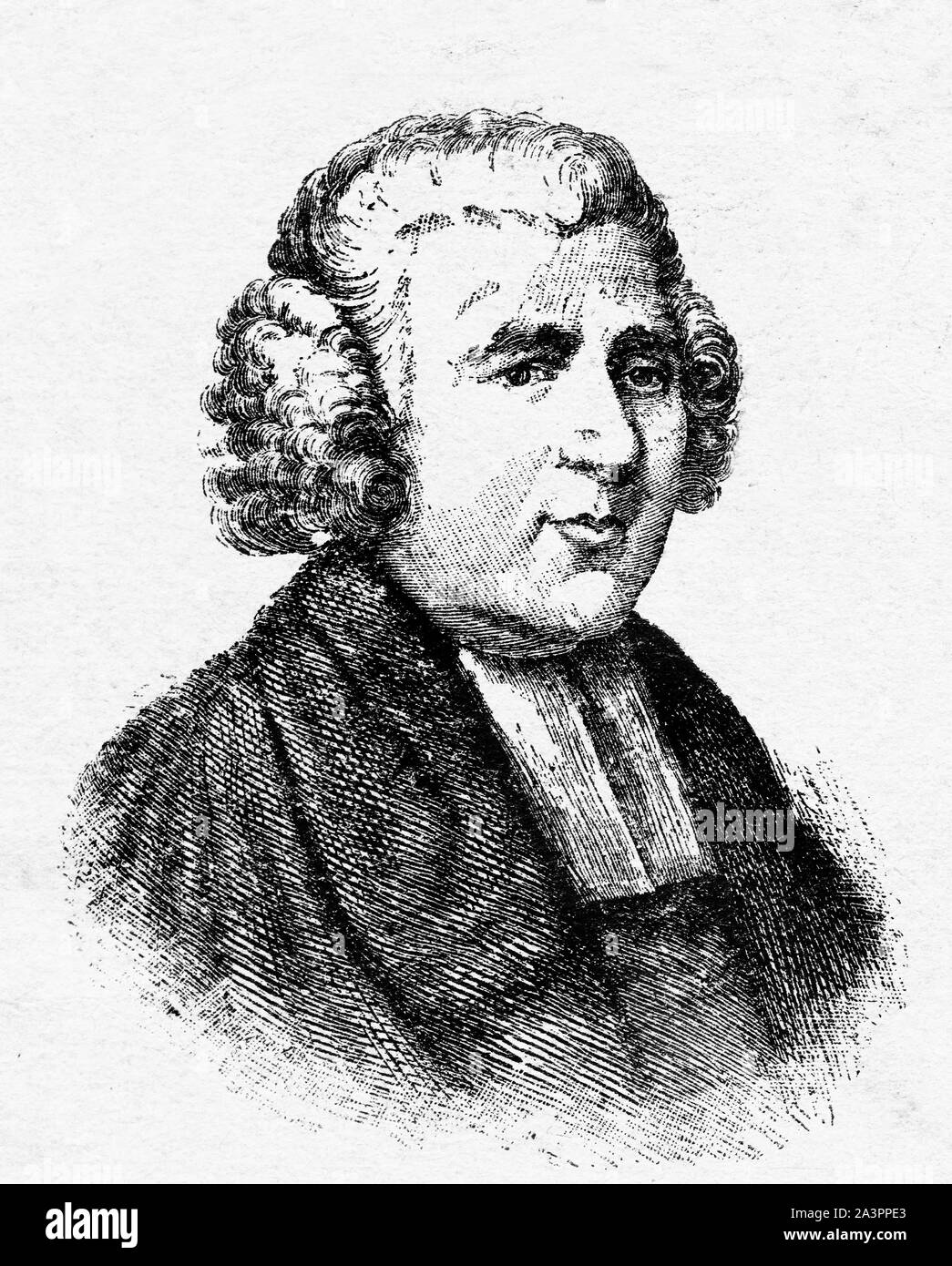 Portrait gravé de John Newton (1725 - 1807) English membre du clergé anglican et abolitionniste qui a servi comme un marin dans la Marine royale pendant une période, et plus tard, comme capitaine de bateaux négriers. Il a également écrit de nombreux hymnes, y compris 'Amazing Grace' et 'choses glorieuses de toi sont parlées". Banque D'Images