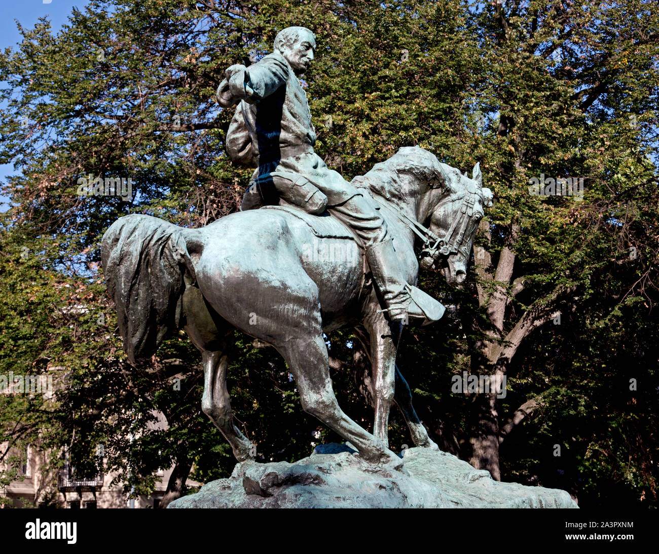 Statue du général Sheridan par le sculpteur Gutzon Borglum, 1908, situé dans le centre de Sheridan Circle, NW, Washington, D.C. Banque D'Images