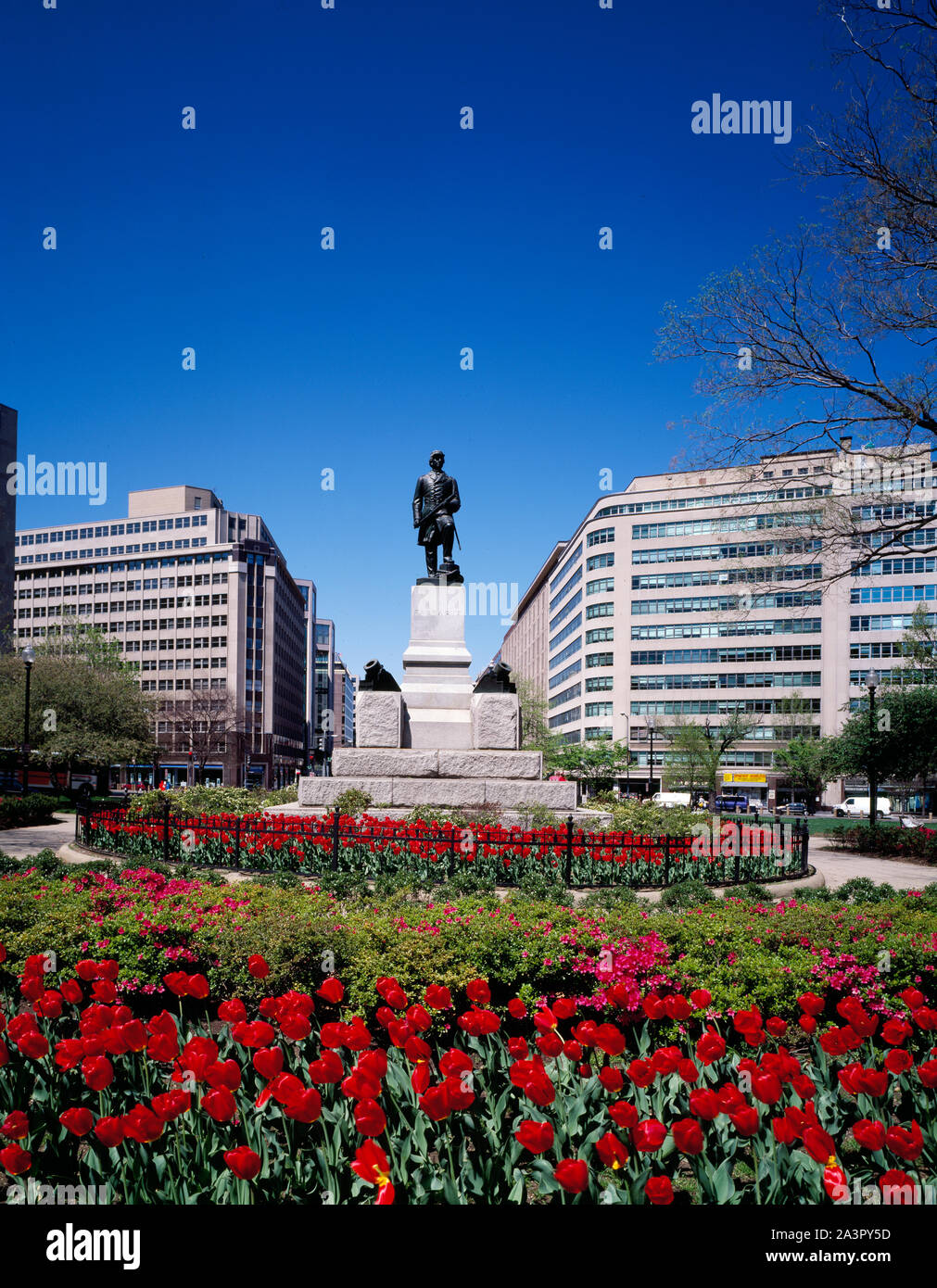 Statue de l'amiral David Farragut Union à Farragut Square, Washington, D.C. Banque D'Images
