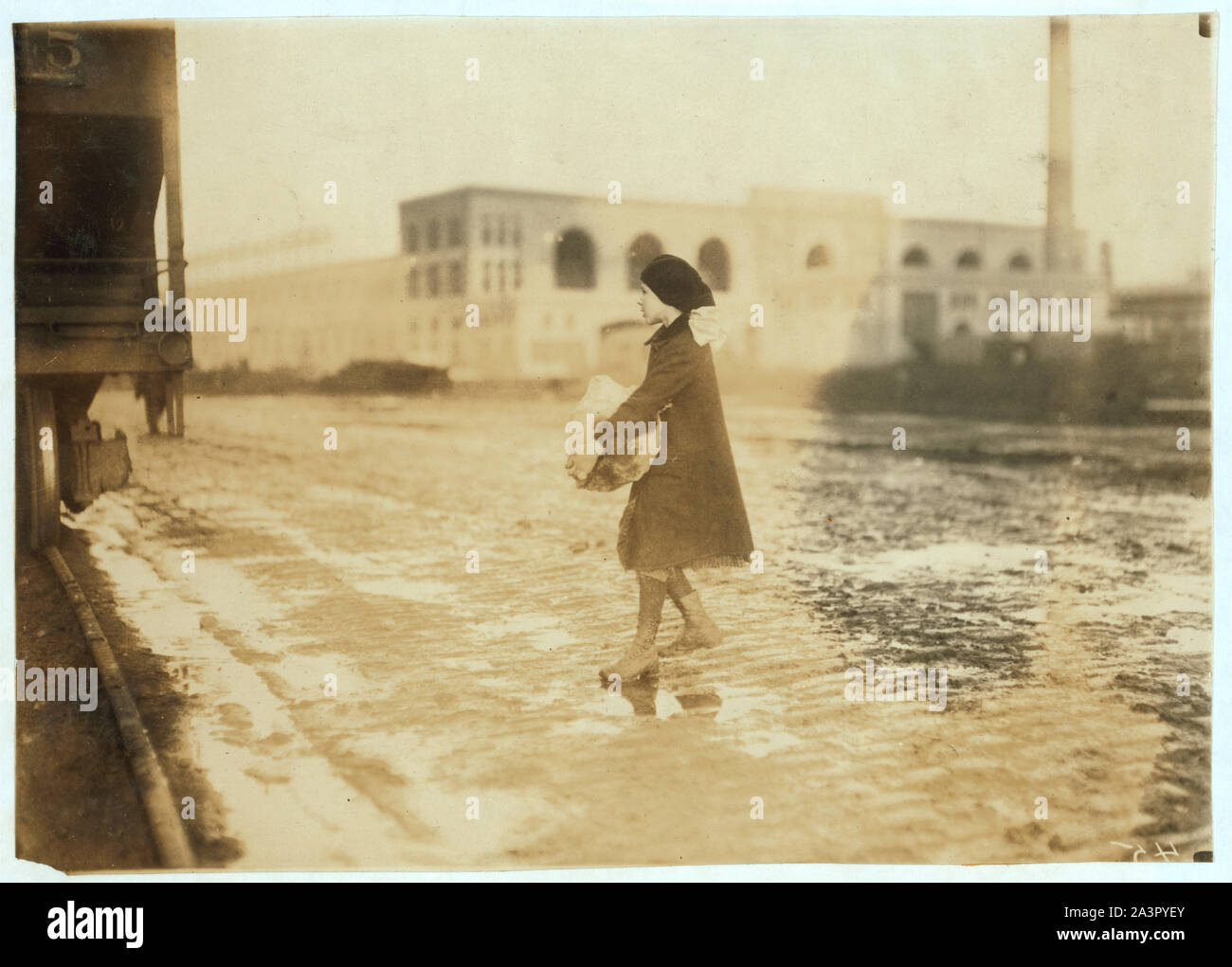 Le vol de charbon charbon fer-cour. Banque D'Images