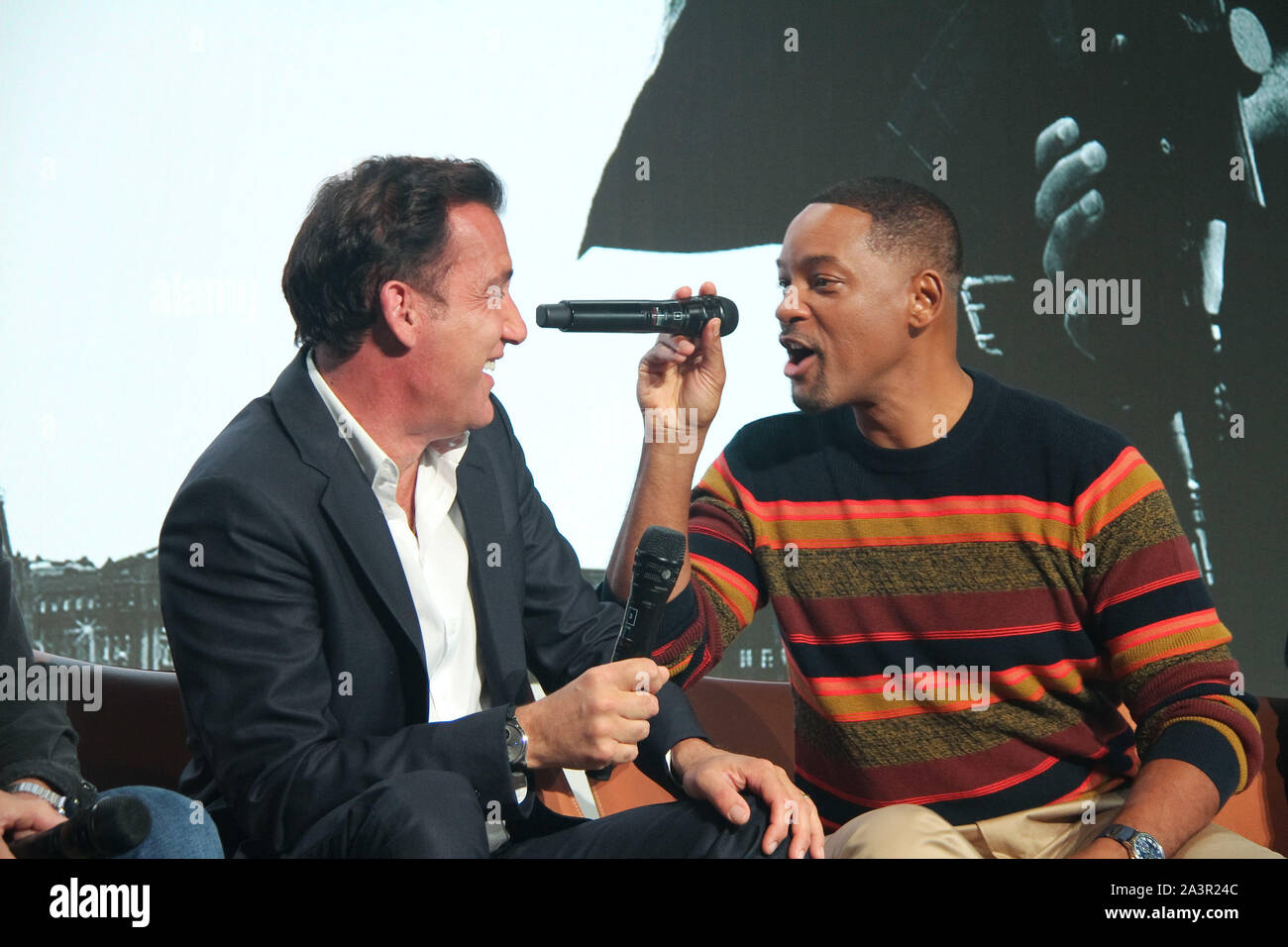 Clive Owen, Will Smith 10/04/2019 'Gemini Man' conférence de presse tenue à l'espace YouTube à Los Angeles, CA. Photo par I. Hasegawa / HNW/ PictureLux Banque D'Images