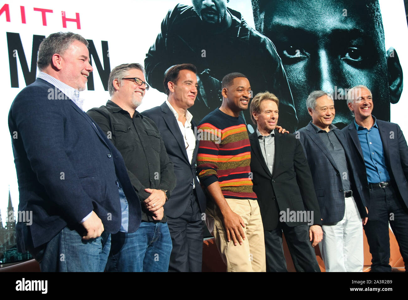 Guy Williams, Bill Westenhofer, Clive Owen, Will Smith, Jerry Bruckheimer, Ang Lee 10/04/2019 'Gemini Man' conférence de presse tenue à l'espace YouTube à Los Angeles, CA. Photo par I. Hasegawa / HNW/ PictureLux Banque D'Images