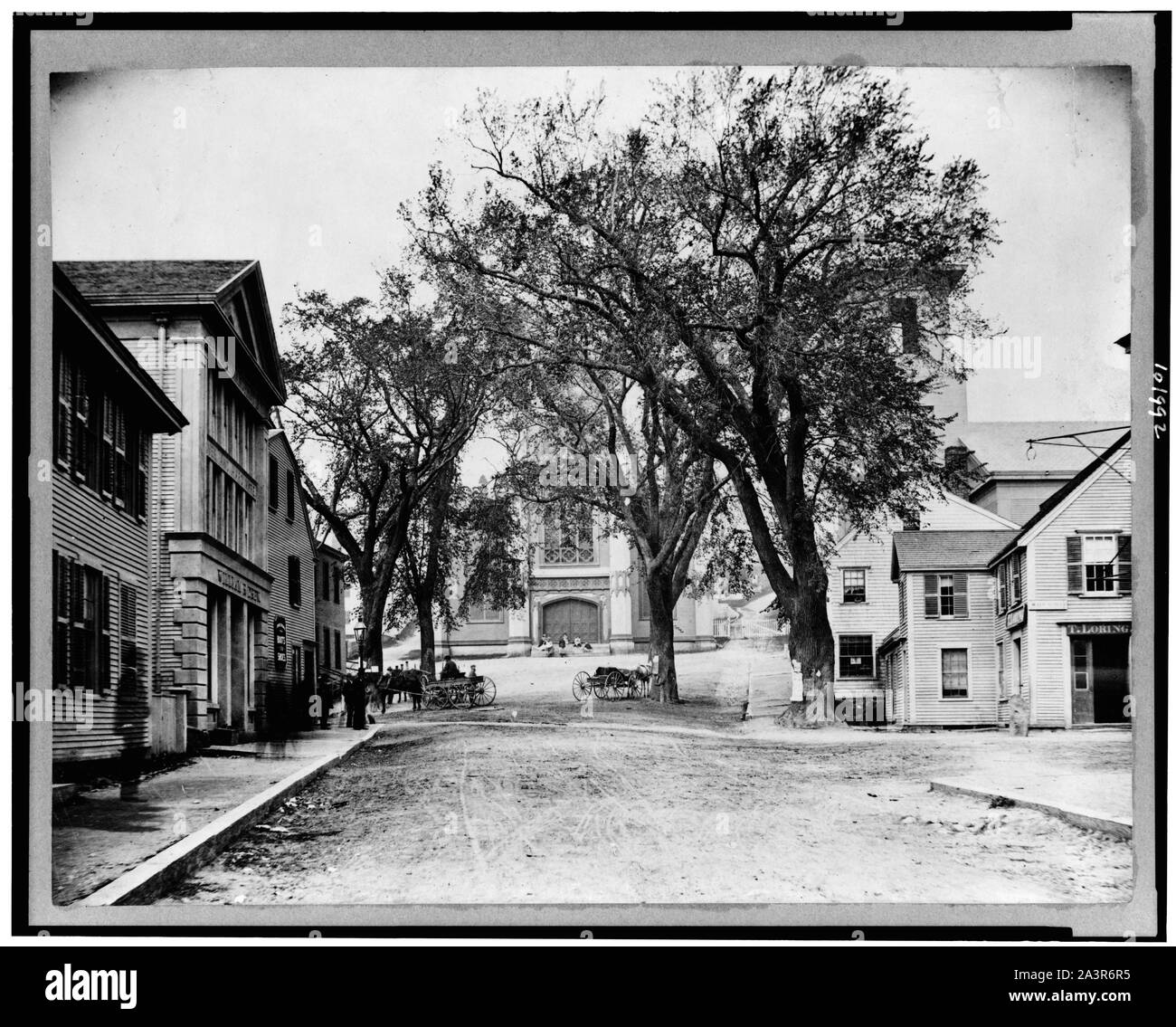 Scène de rue, avec en arrière-plan, Plymouth, Massachusetts Banque D'Images