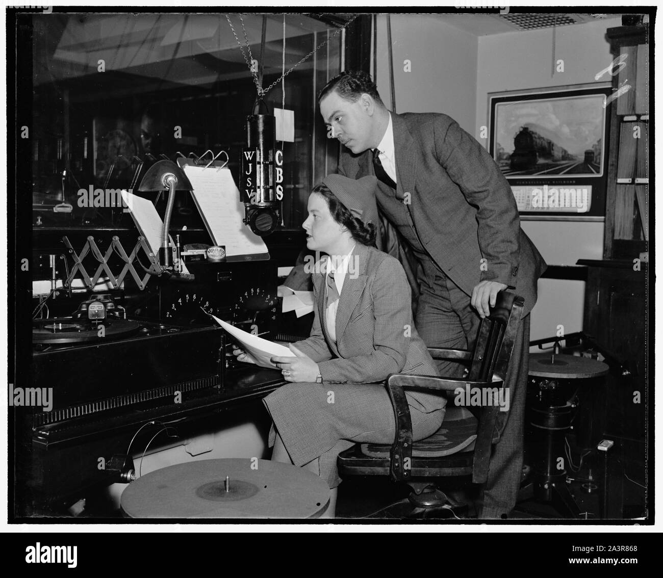 Les étudiants prennent plus de C.B.S. Christine Kempton & Warren Sweeney, 4/2/38 Banque D'Images