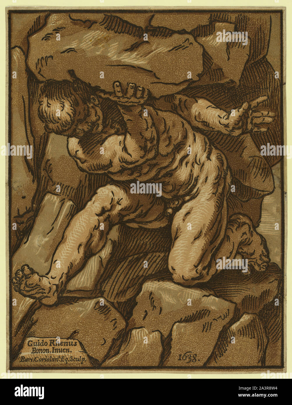 Étude d'un géant / Guido Rhenus, bonon. inuen., Bart. Coriolano, éq., couche externe. Banque D'Images