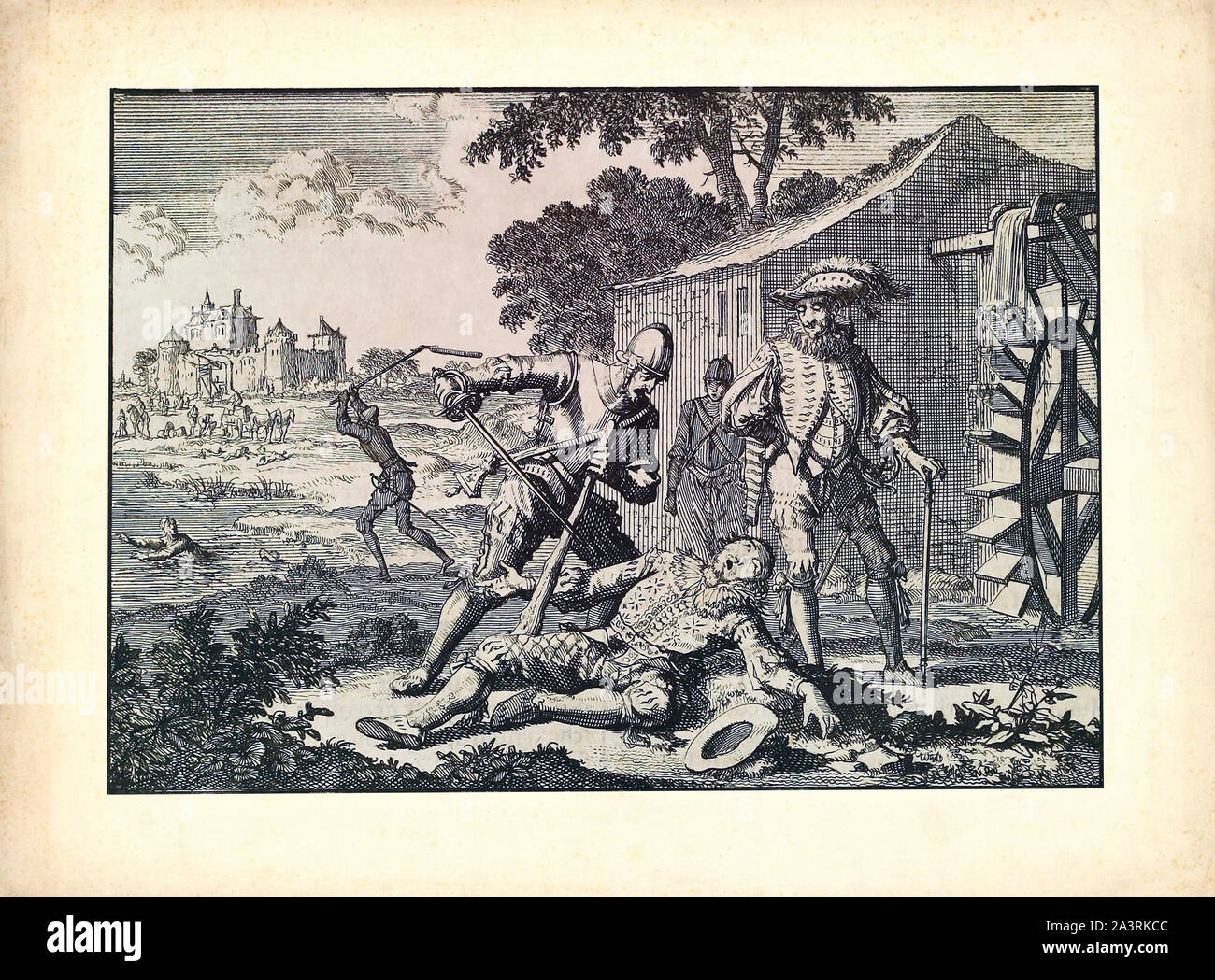 Dipicts gravure les événements de la guerre de Quatre-Vingts Ans ou guerre d'indépendance hollandaise (1568-1648), une révolte des 17 provinces de ce que sont aujourd'hui Banque D'Images