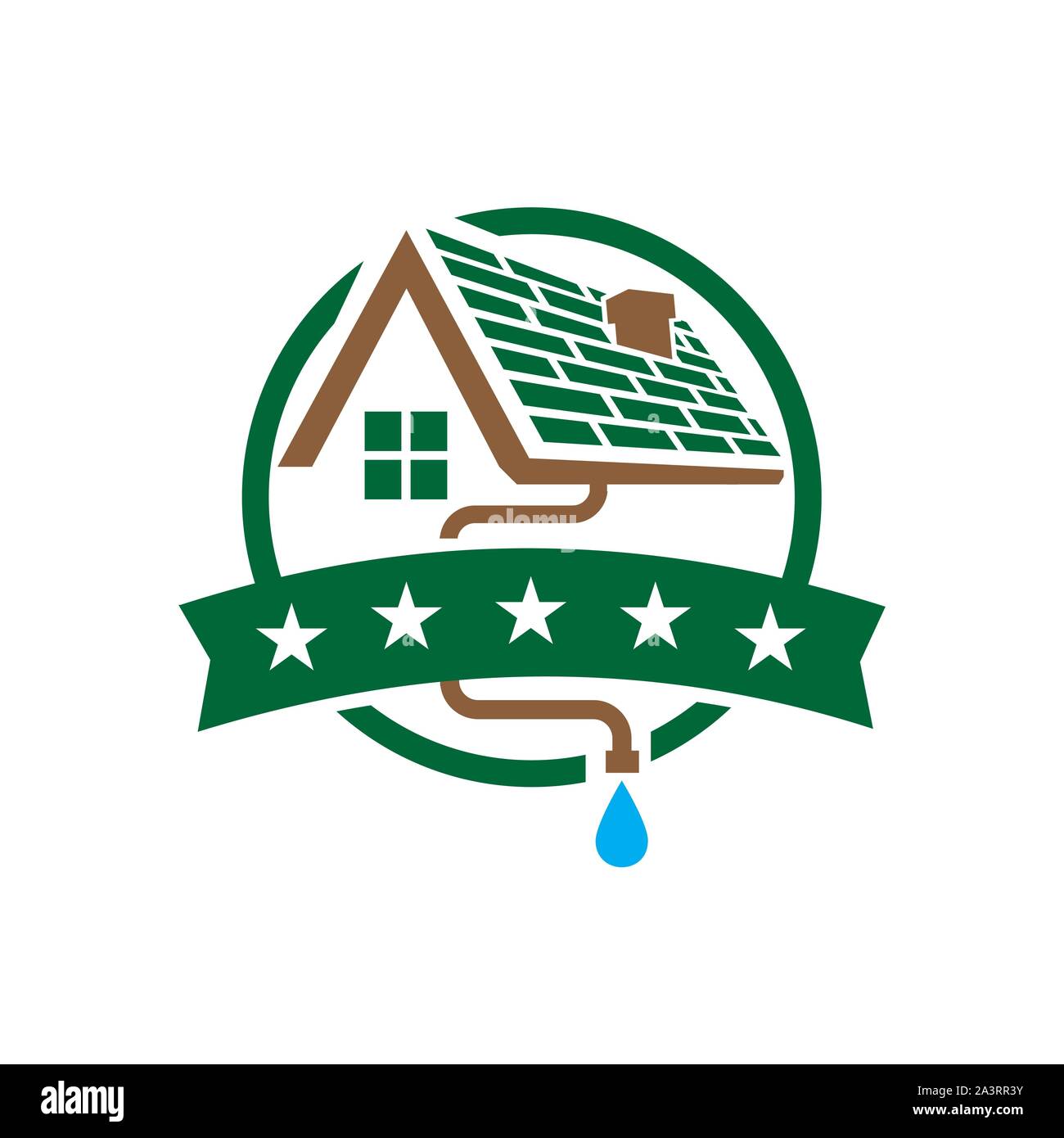 Toit de maison gutter logo design vector illustrations modèle emblème badge Illustration de Vecteur