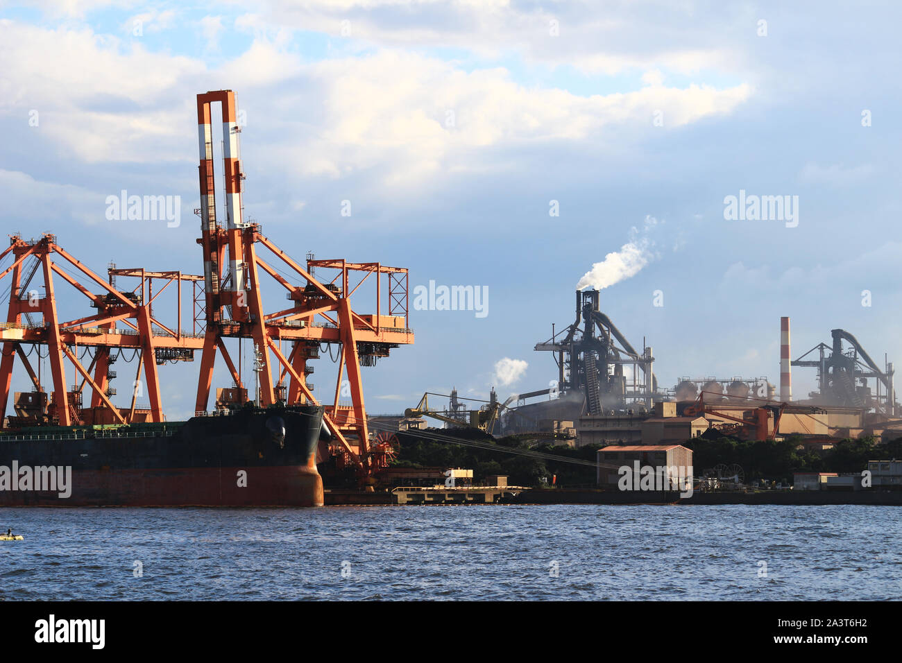 Paysages de la coastal zone industrielle de la ville de Kawasaki, Kanagawa Prefecture, Japan Banque D'Images