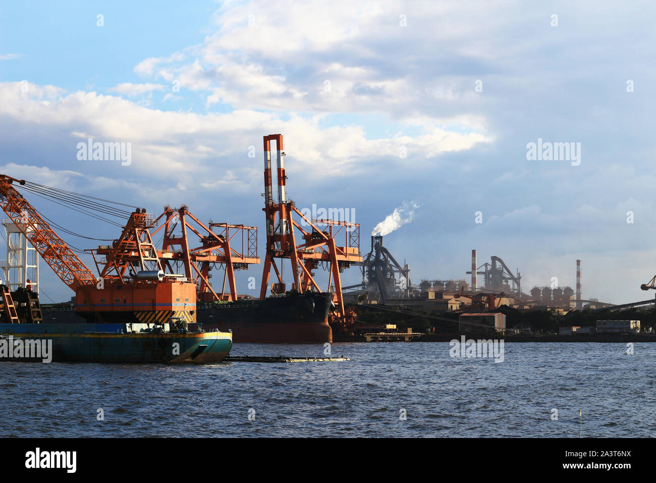 Paysages de la coastal zone industrielle de la ville de Kawasaki, Kanagawa Prefecture, Japan Banque D'Images