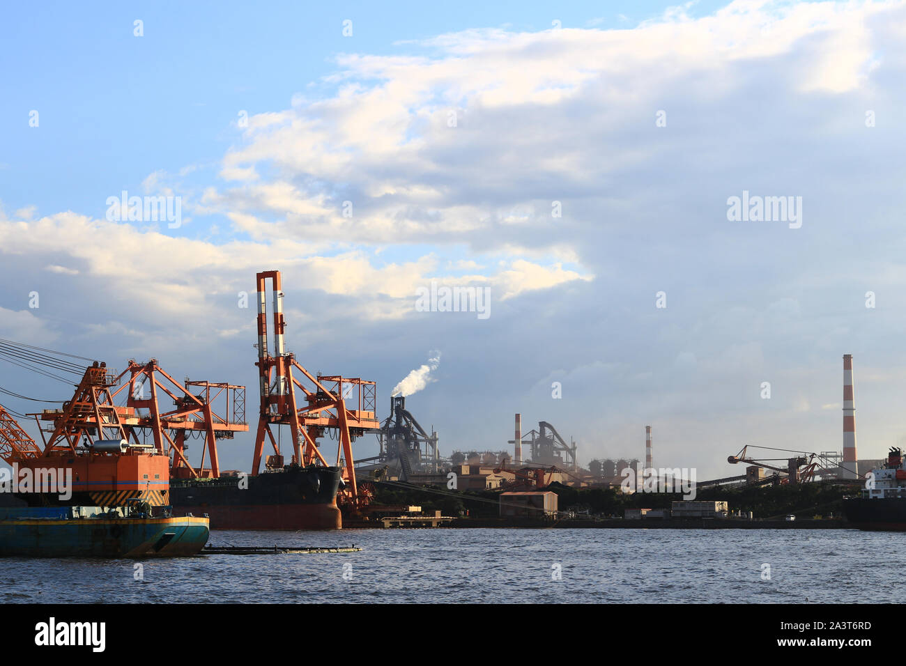 Paysages de la coastal zone industrielle de la ville de Kawasaki, Kanagawa Prefecture, Japan Banque D'Images