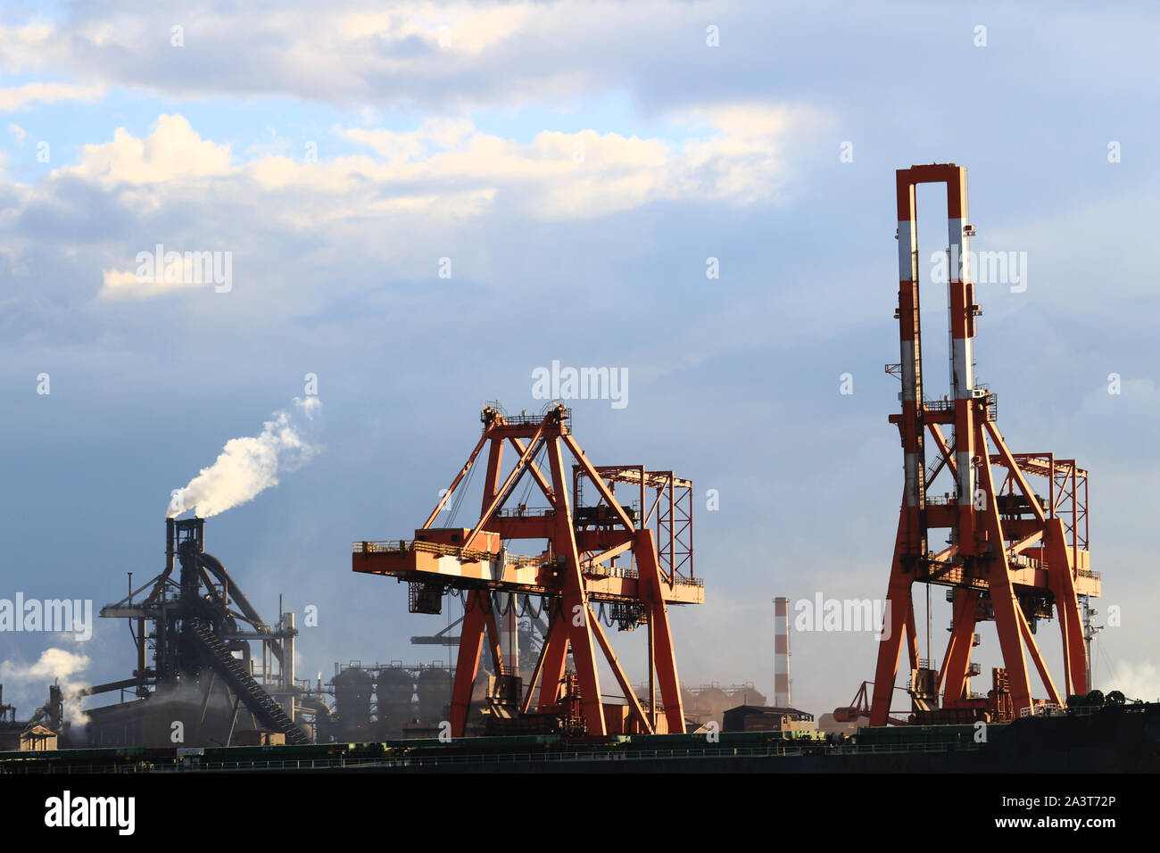Paysages de la coastal zone industrielle de la ville de Kawasaki, Kanagawa Prefecture, Japan Banque D'Images