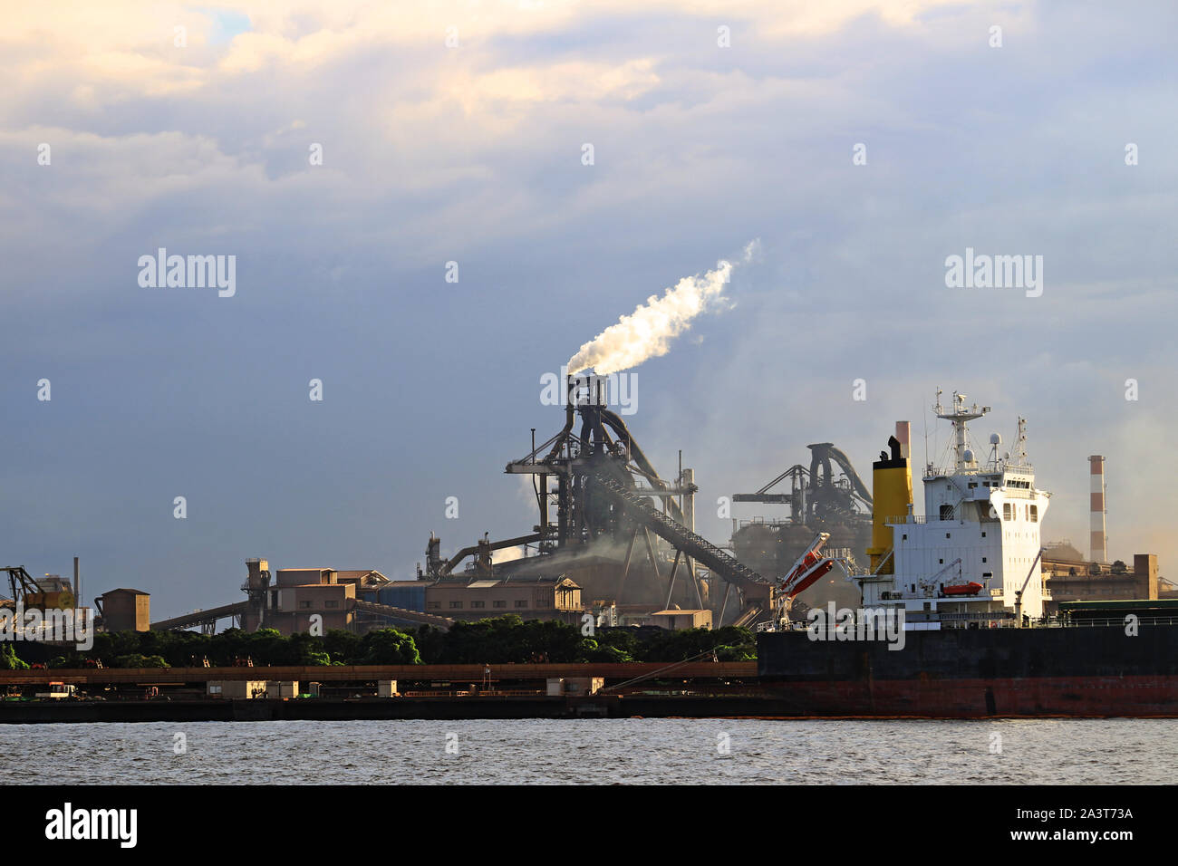 Paysages de la coastal zone industrielle de la ville de Kawasaki, Kanagawa Prefecture, Japan Banque D'Images