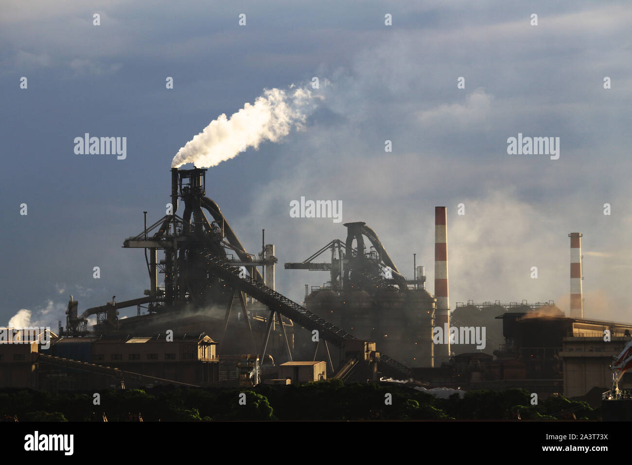 Paysages de la coastal zone industrielle de la ville de Kawasaki, Kanagawa Prefecture, Japan Banque D'Images