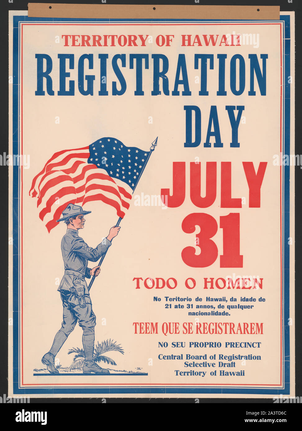 Territoire de Hawaii le jour d'inscription le 31 juillet Banque D'Images