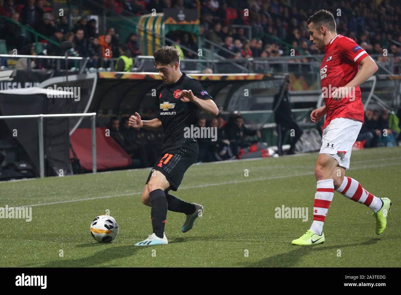 La Haye, Pays-Bas - 3 octobre 2019 : Daniel James (Manchester United) photographié au cours de la 2019-2020 UEFA Europa League Group L match. Banque D'Images