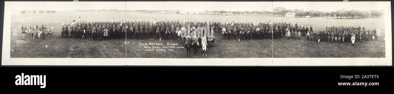 La Garde nationale du Texas, Brig. Gen'l. Wolters Com'd'g., Camp Mabry, 1921 Banque D'Images