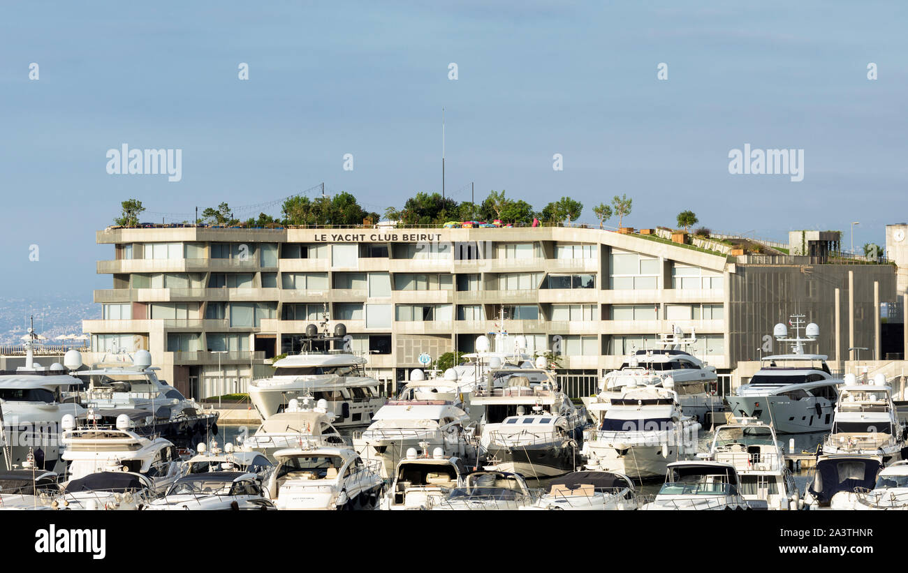 Yacht Club, Zaytouna Bay, Beyrouth, Liban Banque D'Images