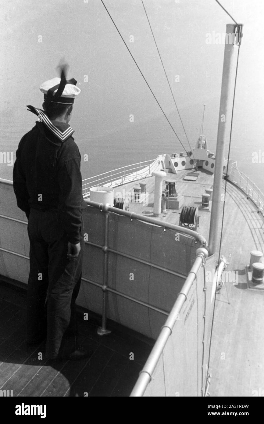 Un deck der Kaiser, Seedienst Ostpreußen, 1934-1939. À bord du Kaiser, le Service naval est de la Prusse, 1934-1939. Banque D'Images
